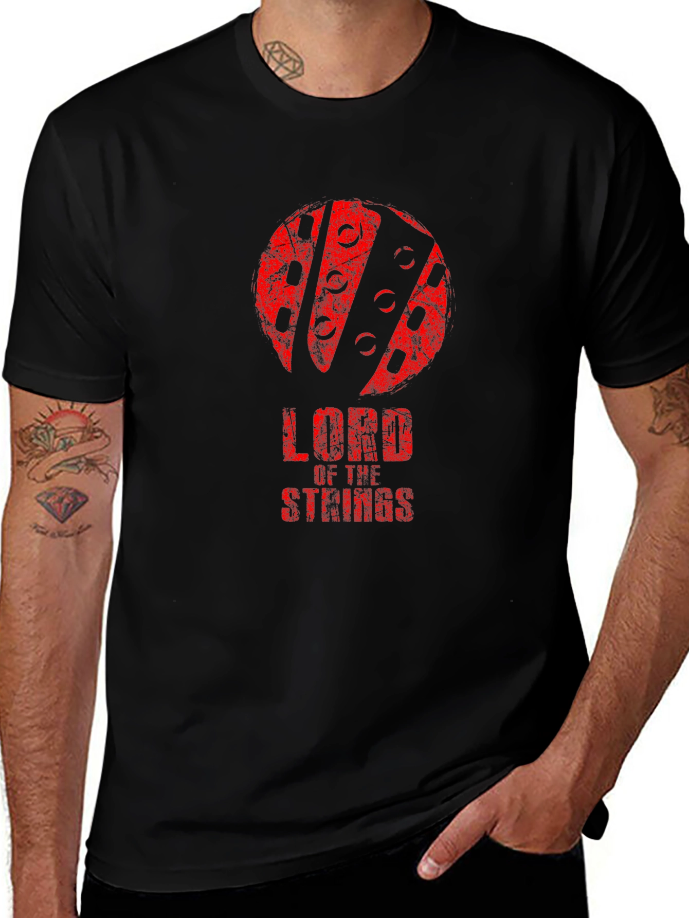 Lord of the Strings Graphic Tee - Black