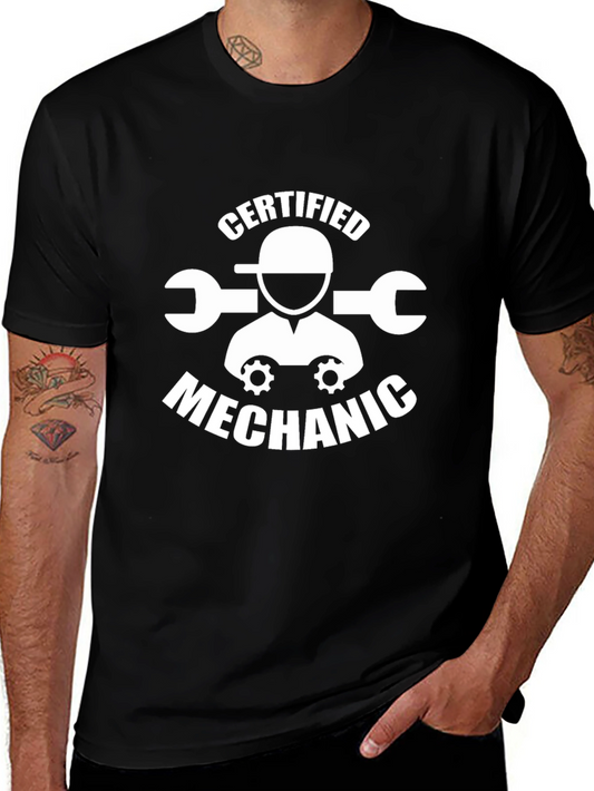 Certified Mechanic T-Shirt - Wrench & Gear Design