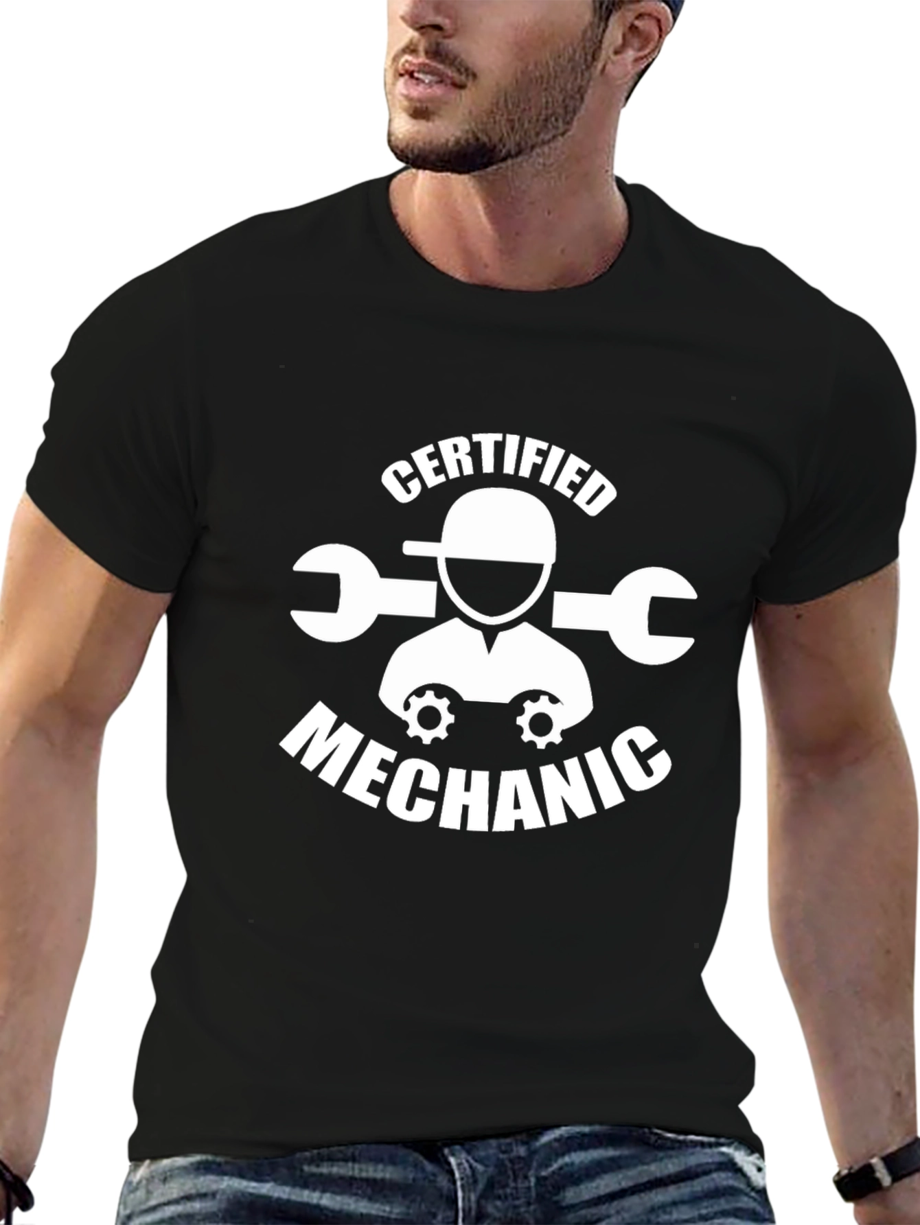 Certified Mechanic T-Shirt - Wrench & Gear Design