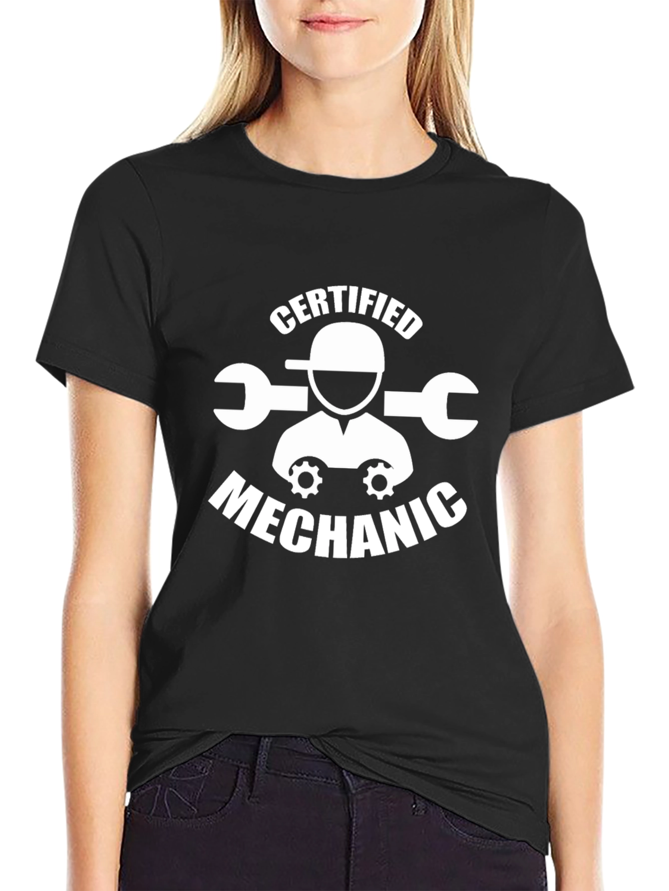 Certified Mechanic T-Shirt - Wrench & Gear Design
