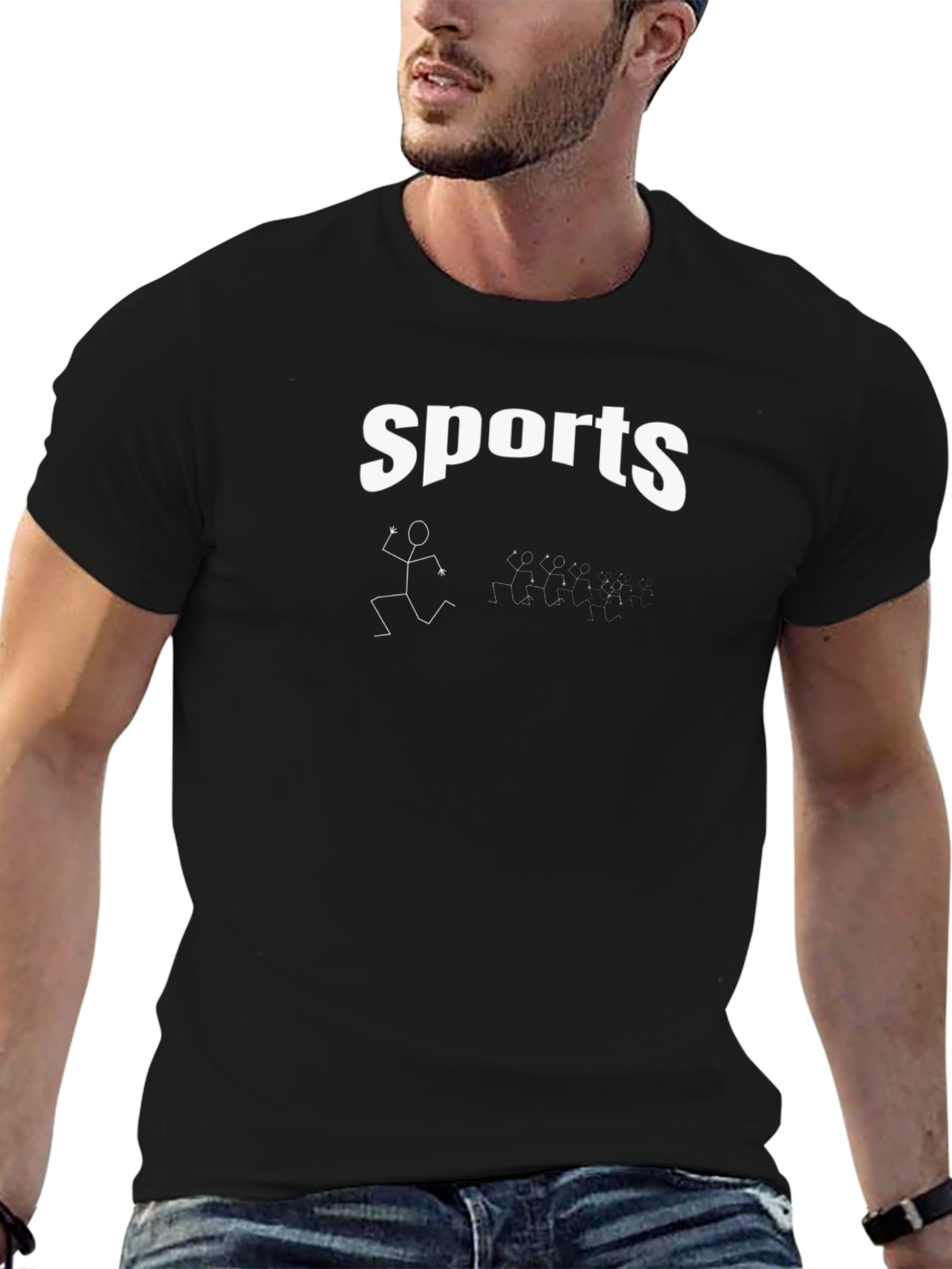 Sports Stick Figure Graphic T-Shirt