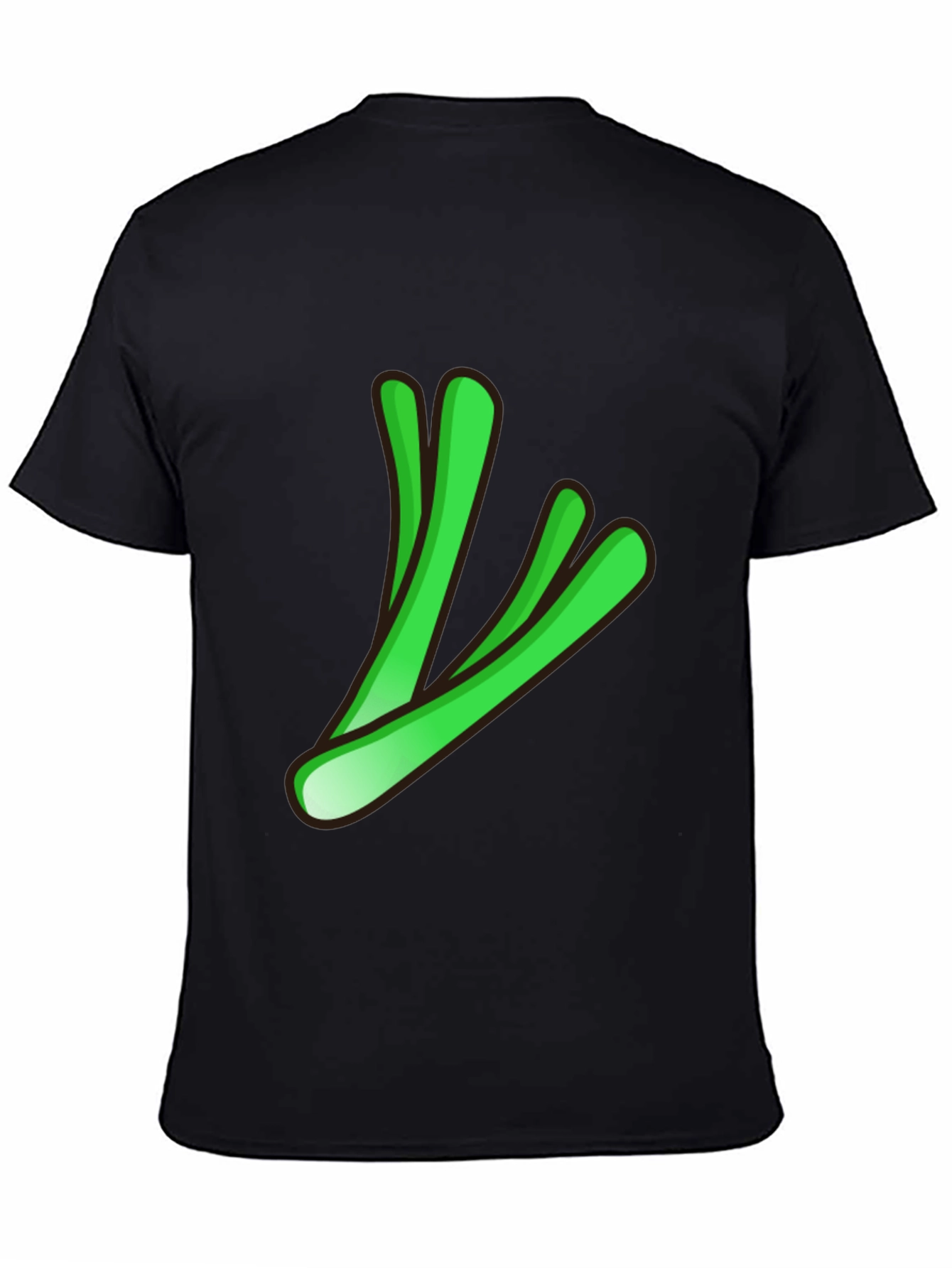 Cool Green Stalks Graphic Black T-Shirt