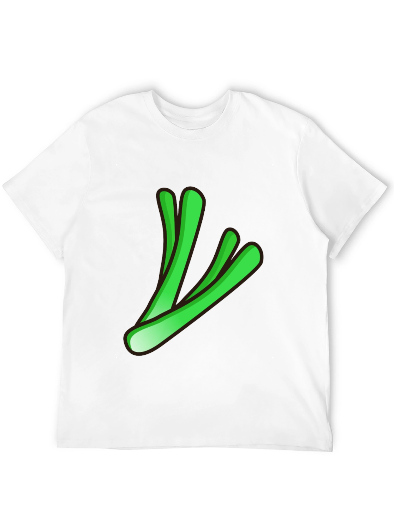 Cool Green Stalks Graphic Black T-Shirt