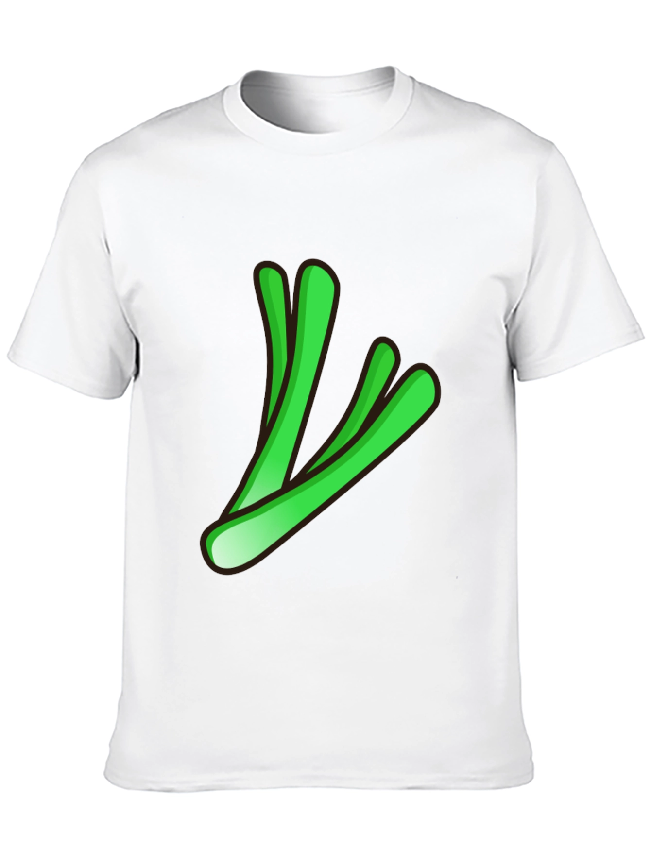 Cool Green Stalks Graphic Black T-Shirt