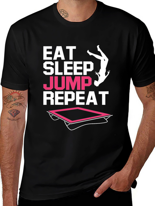 Eat Sleep Jump Repeat Black T-Shirt