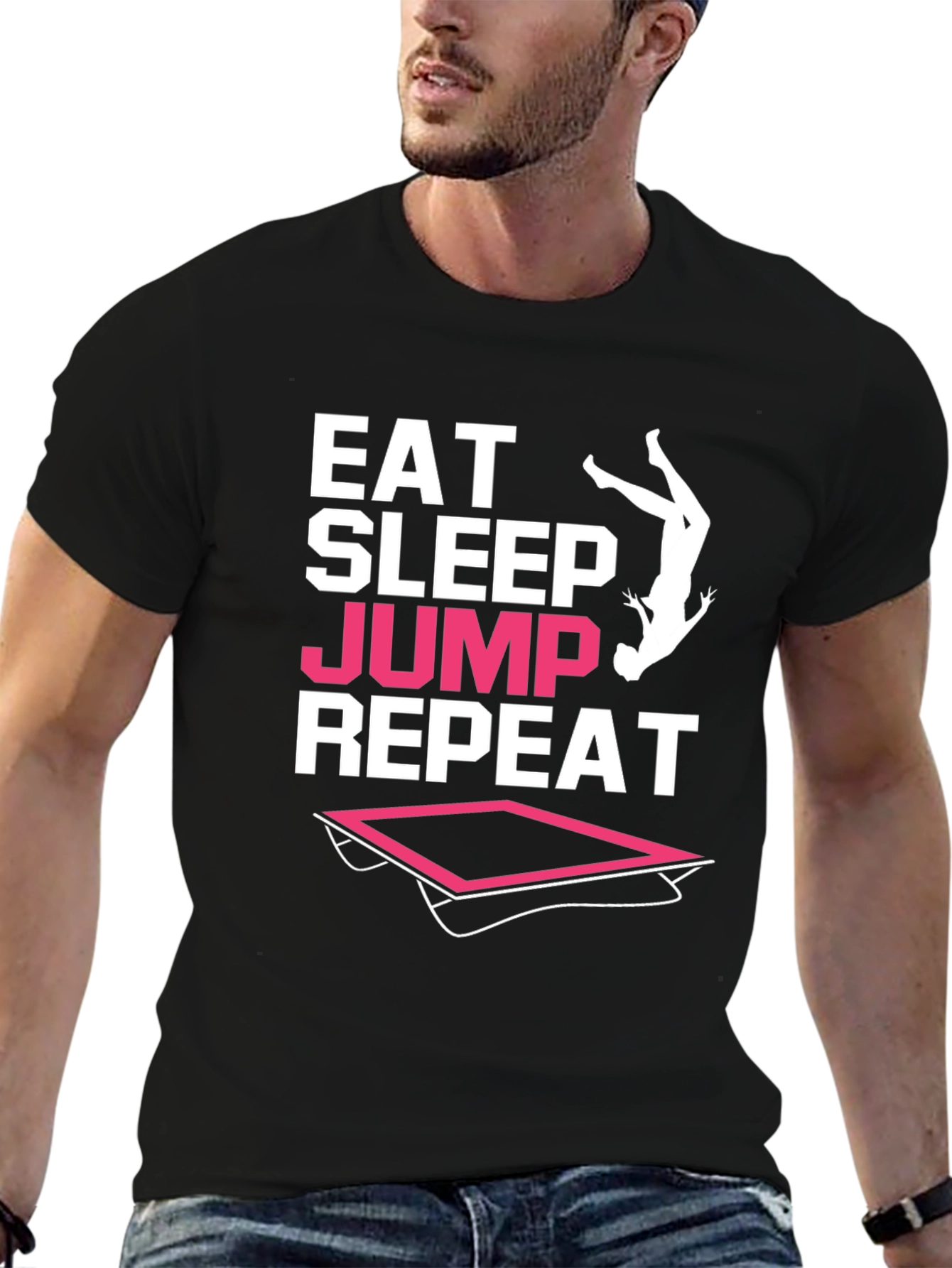 Eat Sleep Jump Repeat Black T-Shirt