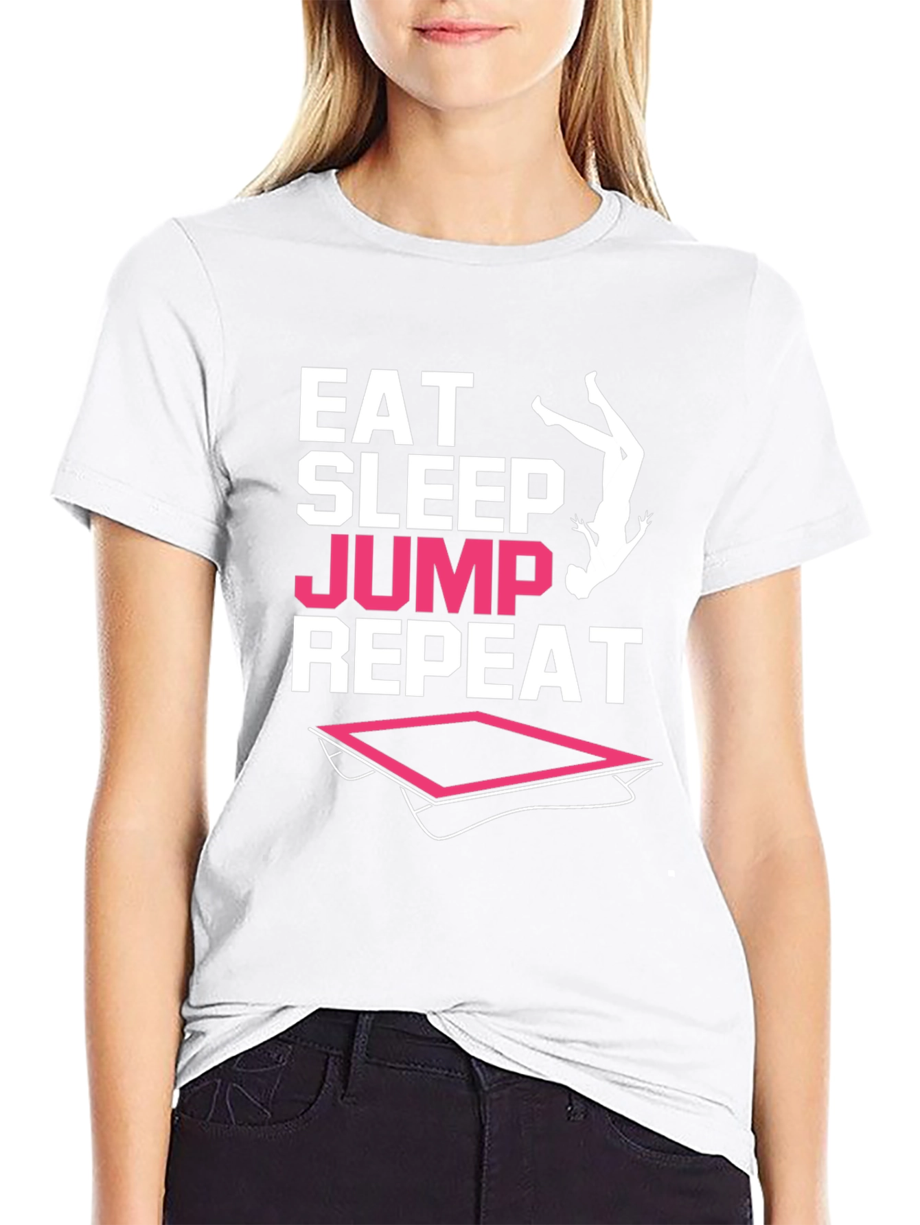 Eat Sleep Jump Repeat Black T-Shirt