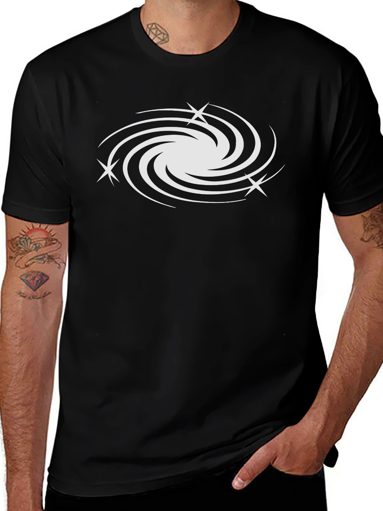 Galaxy Swirl Tee - Black Cotton Comfort