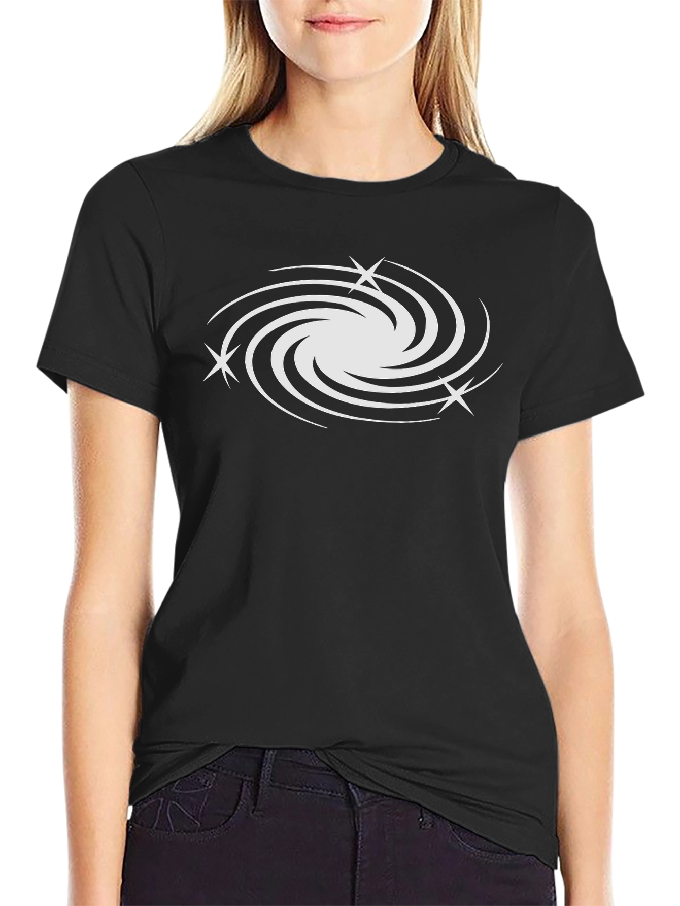 Galaxy Swirl Tee - Black Cotton Comfort