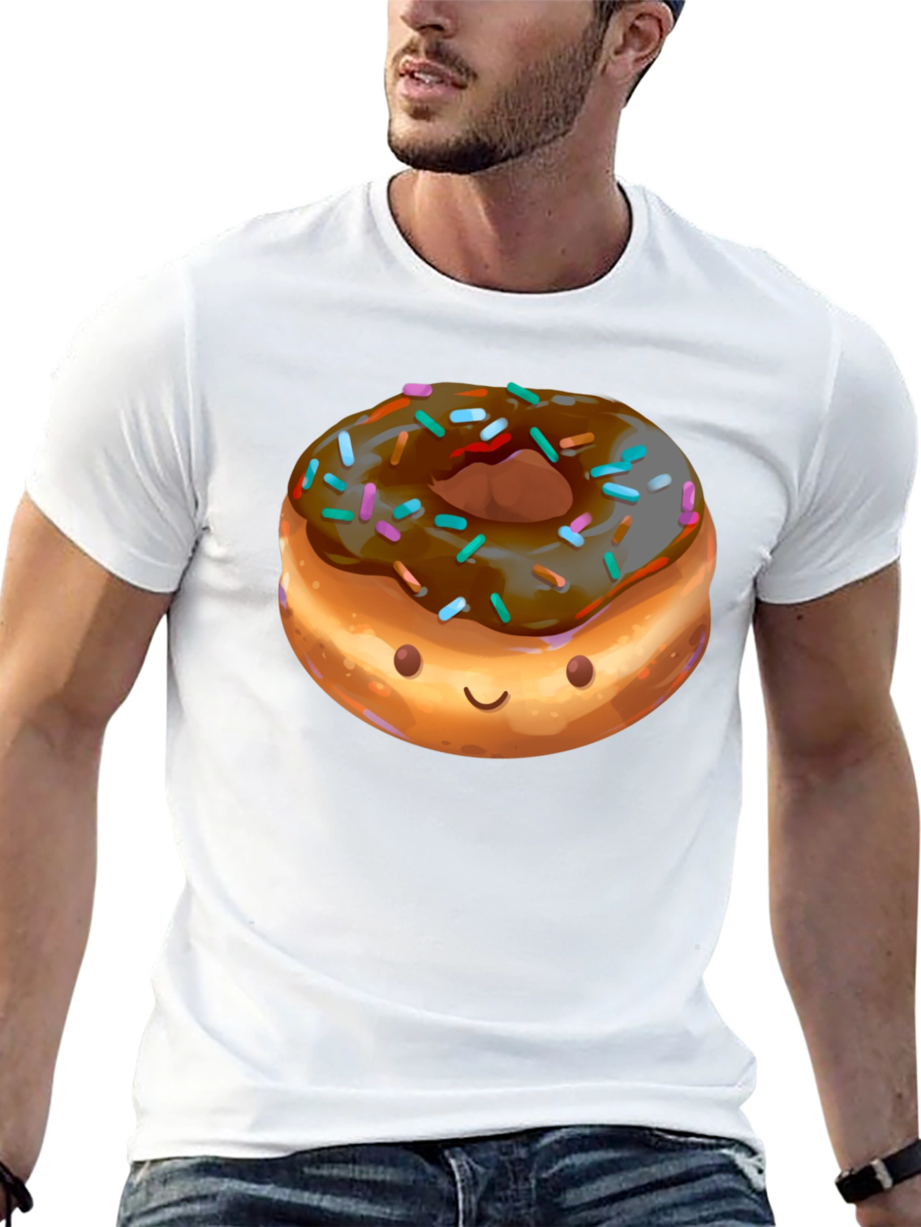 Funny Donut Graphic Black T-Shirt