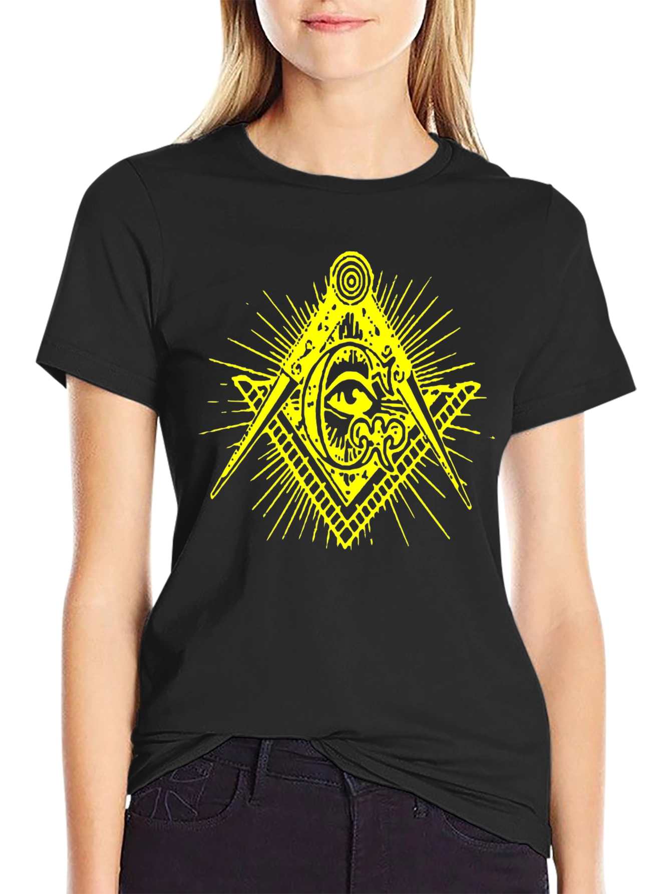 Masonic Eye Symbol Black T-Shirt