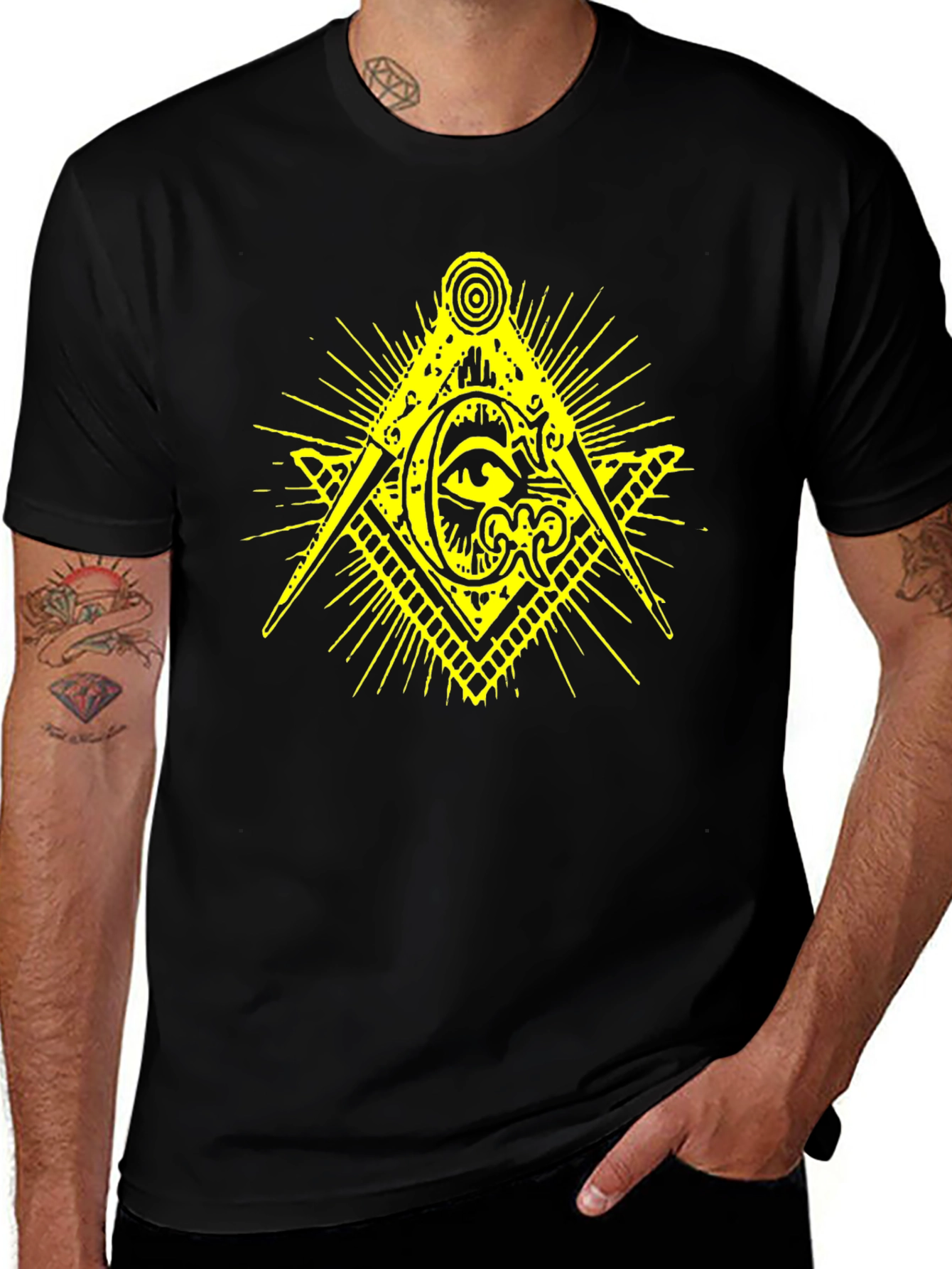 Masonic Eye Symbol Black T-Shirt