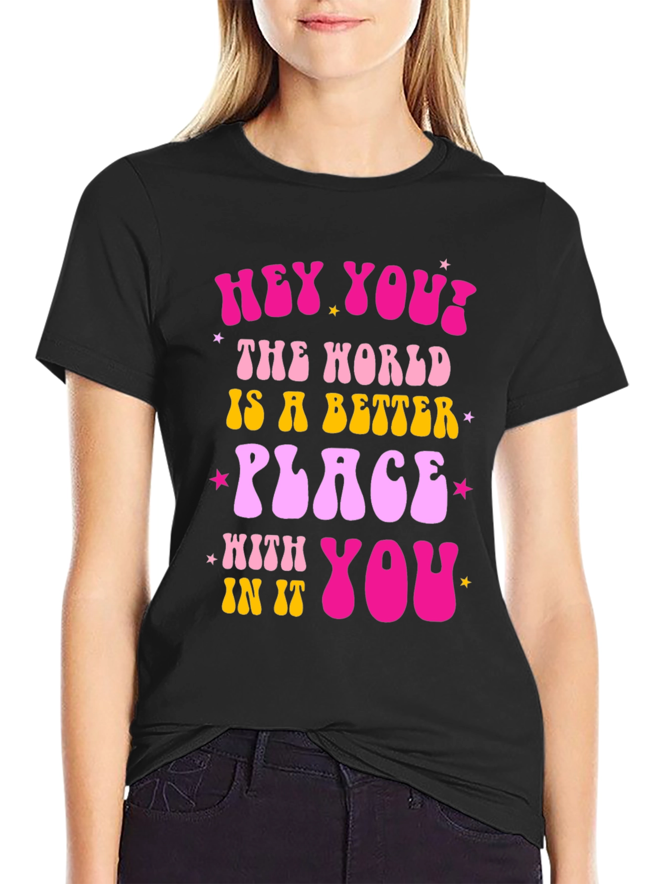 Hey You! Graphic Tee - Positive Vibes Shirt