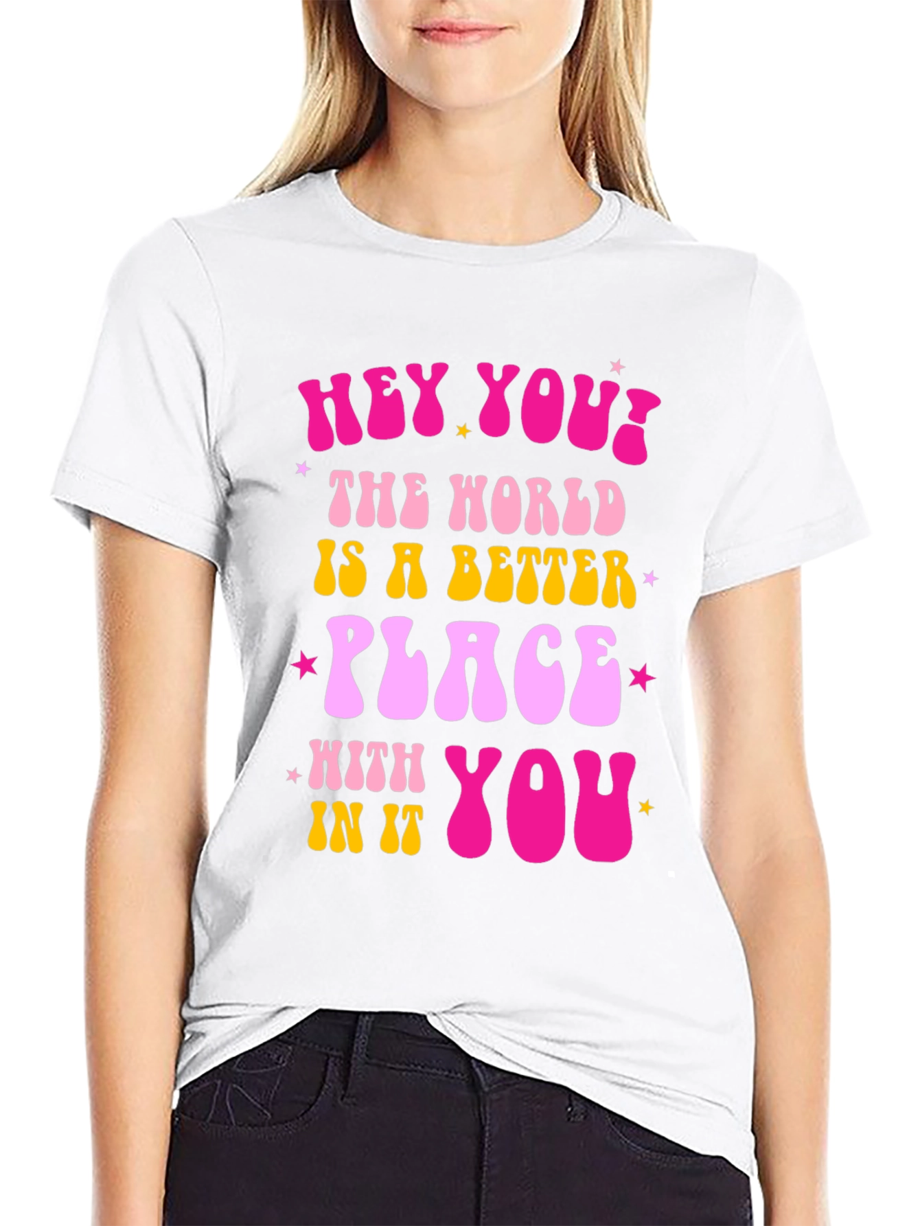 Hey You! Graphic Tee - Positive Vibes Shirt