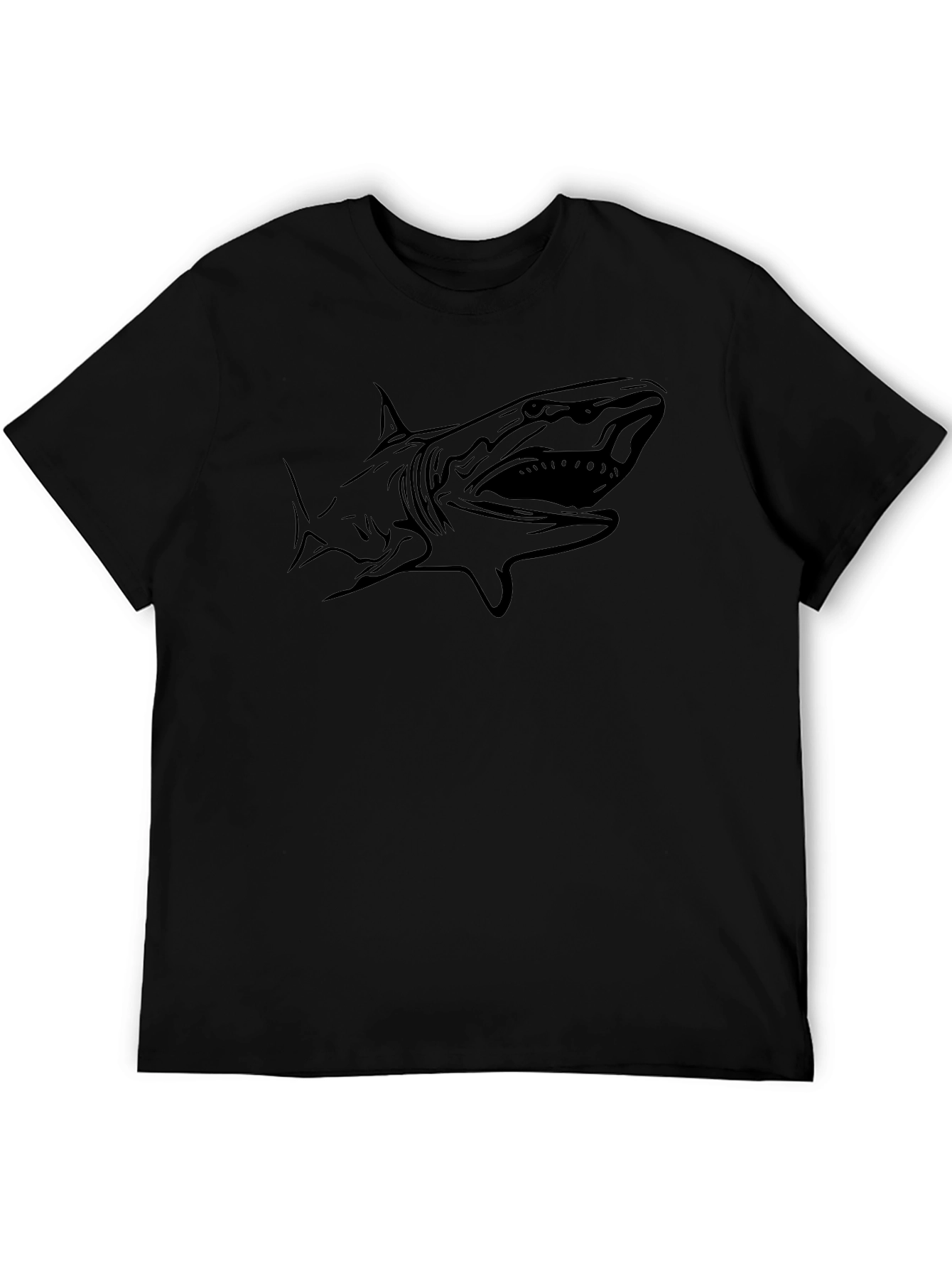 Mens Black Shark Graphic T-Shirt