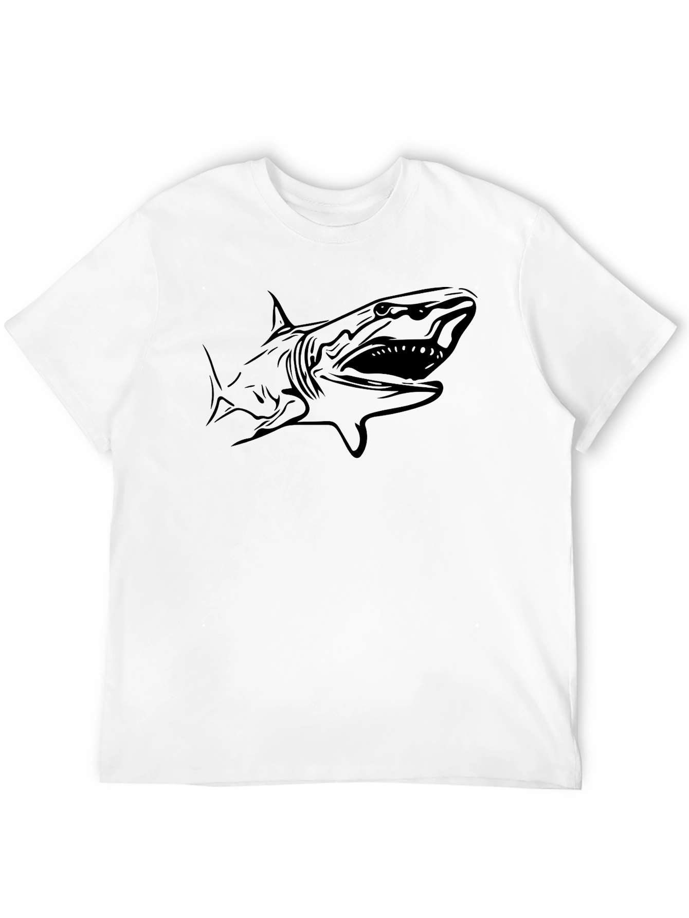 Mens Black Shark Graphic T-Shirt