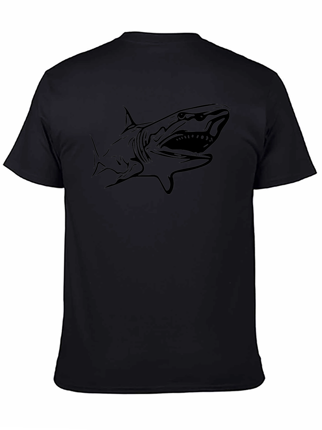 Mens Black Shark Graphic T-Shirt
