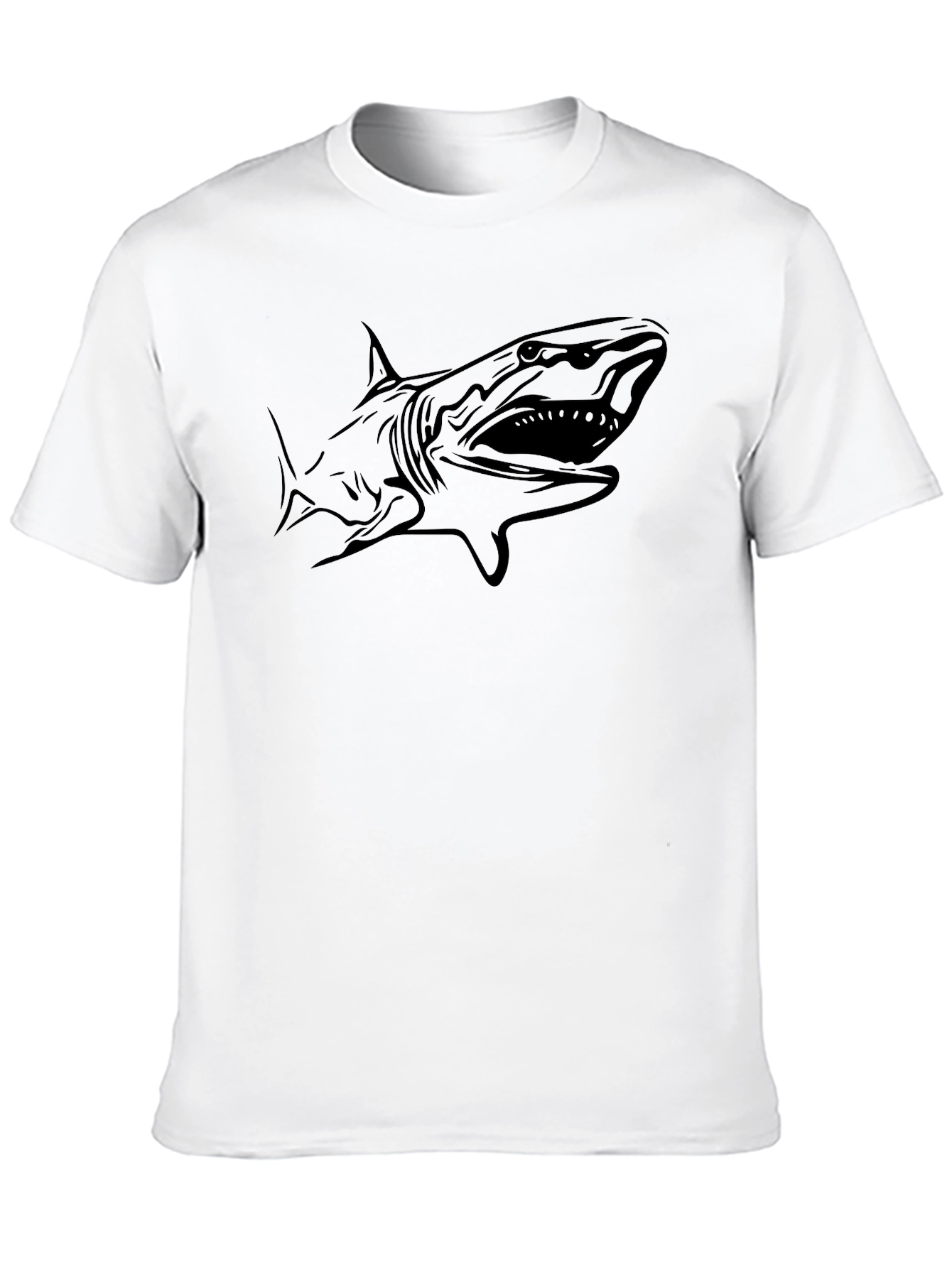 Mens Black Shark Graphic T-Shirt