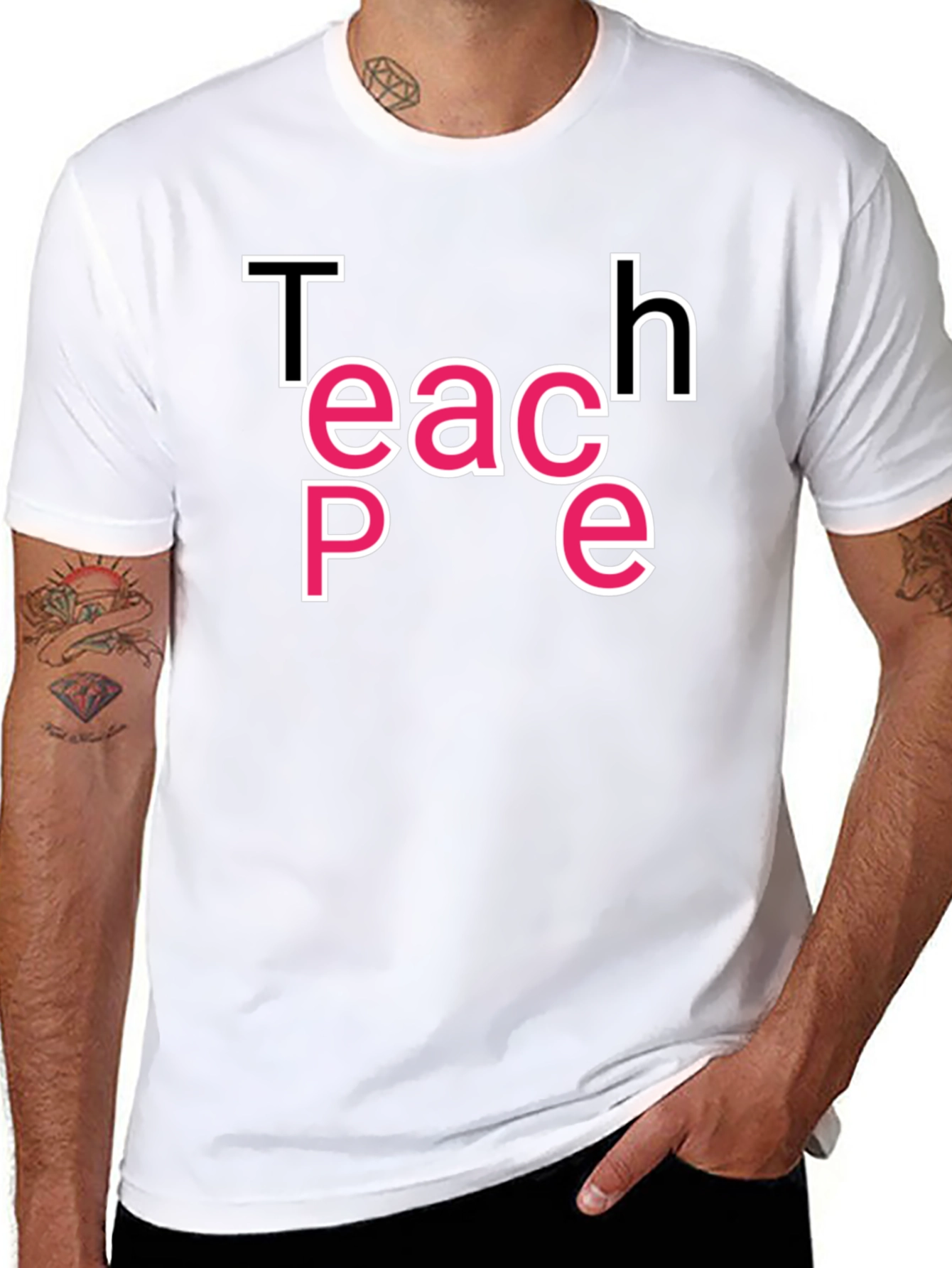 Teach Peace Graphic Tee - Black