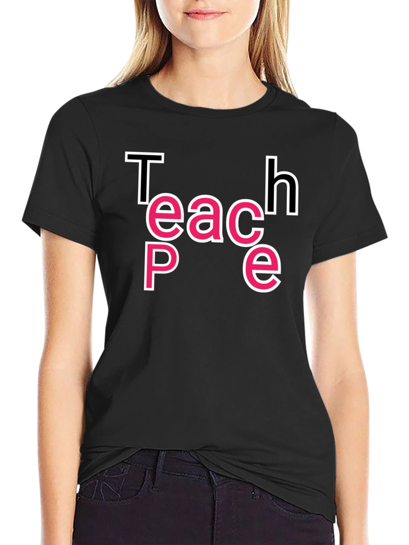 Teach Peace Graphic Tee - Black