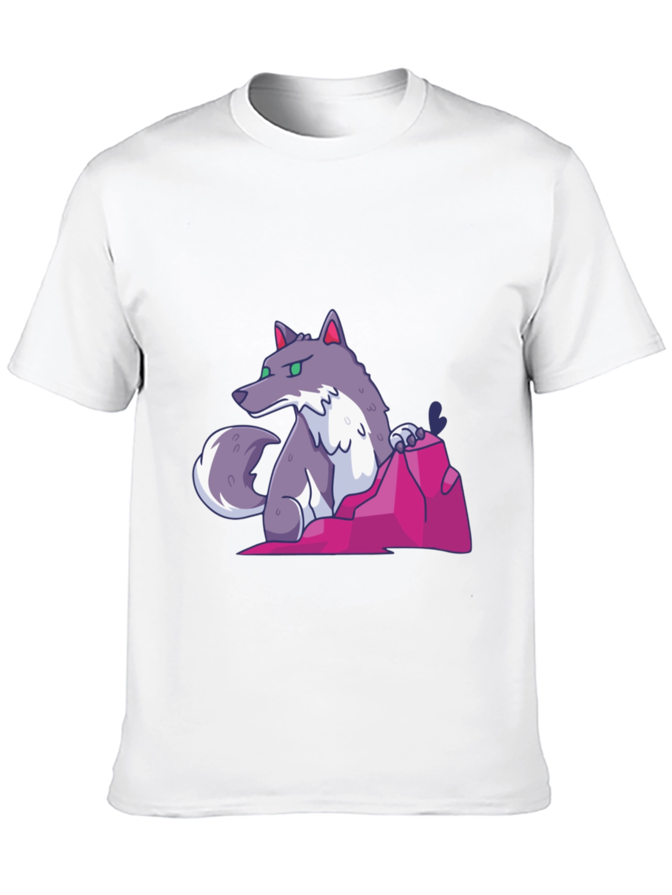 Cartoon Wolf Graphic Tee - Cool Casual Style
