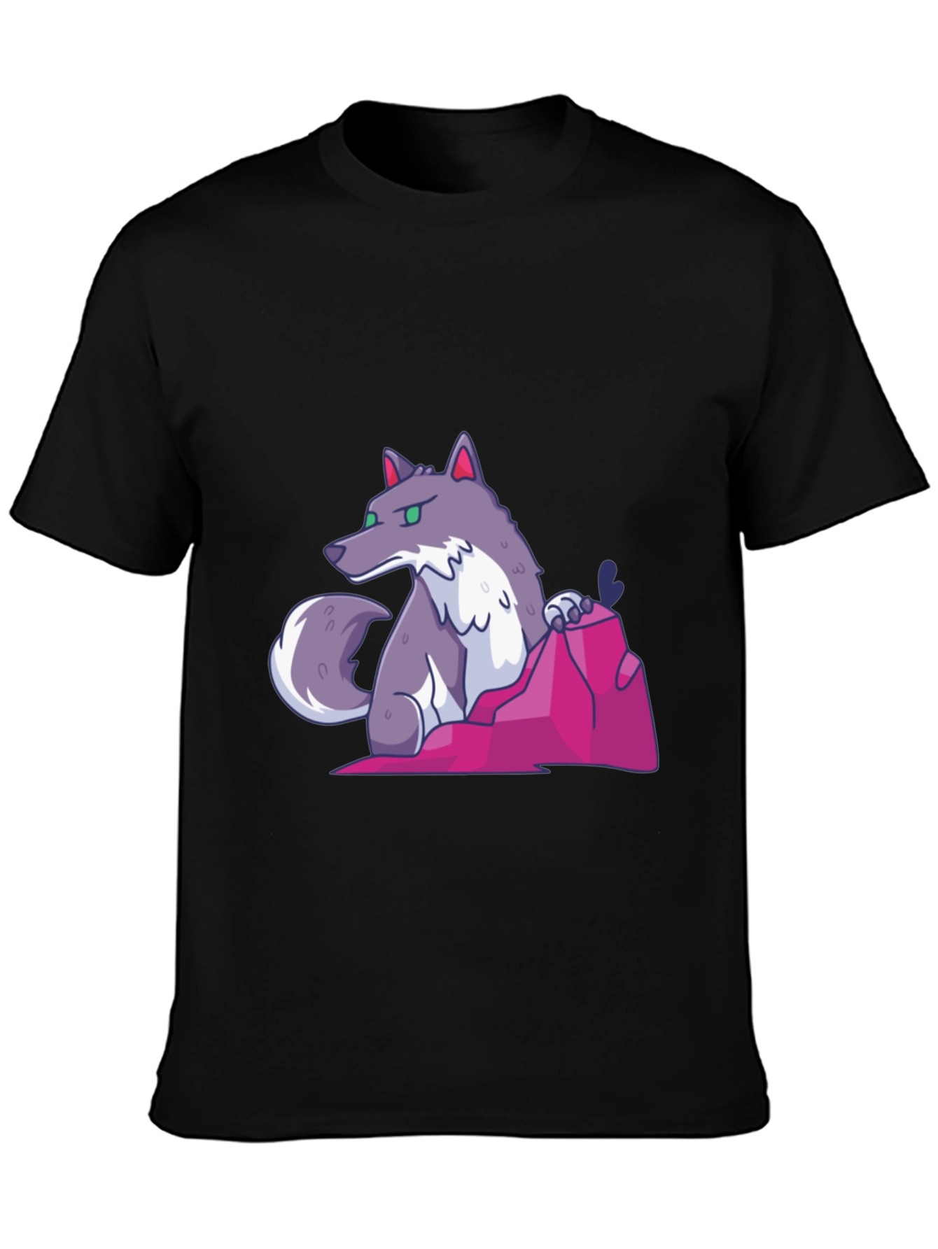 Cartoon Wolf Graphic Tee - Cool Casual Style