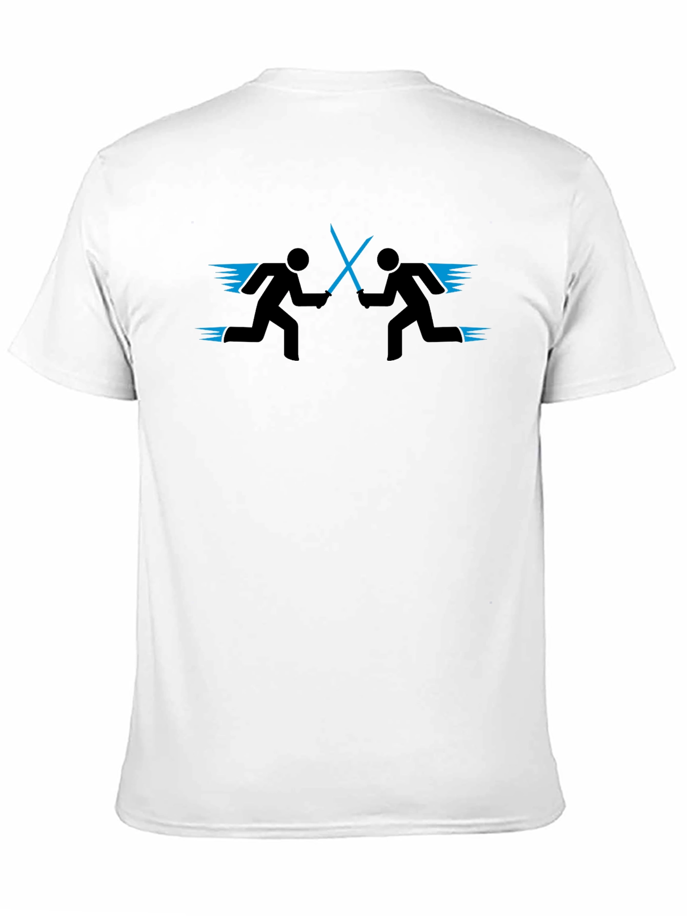 Stick Figure Light Saber Duel Black T-Shirt
