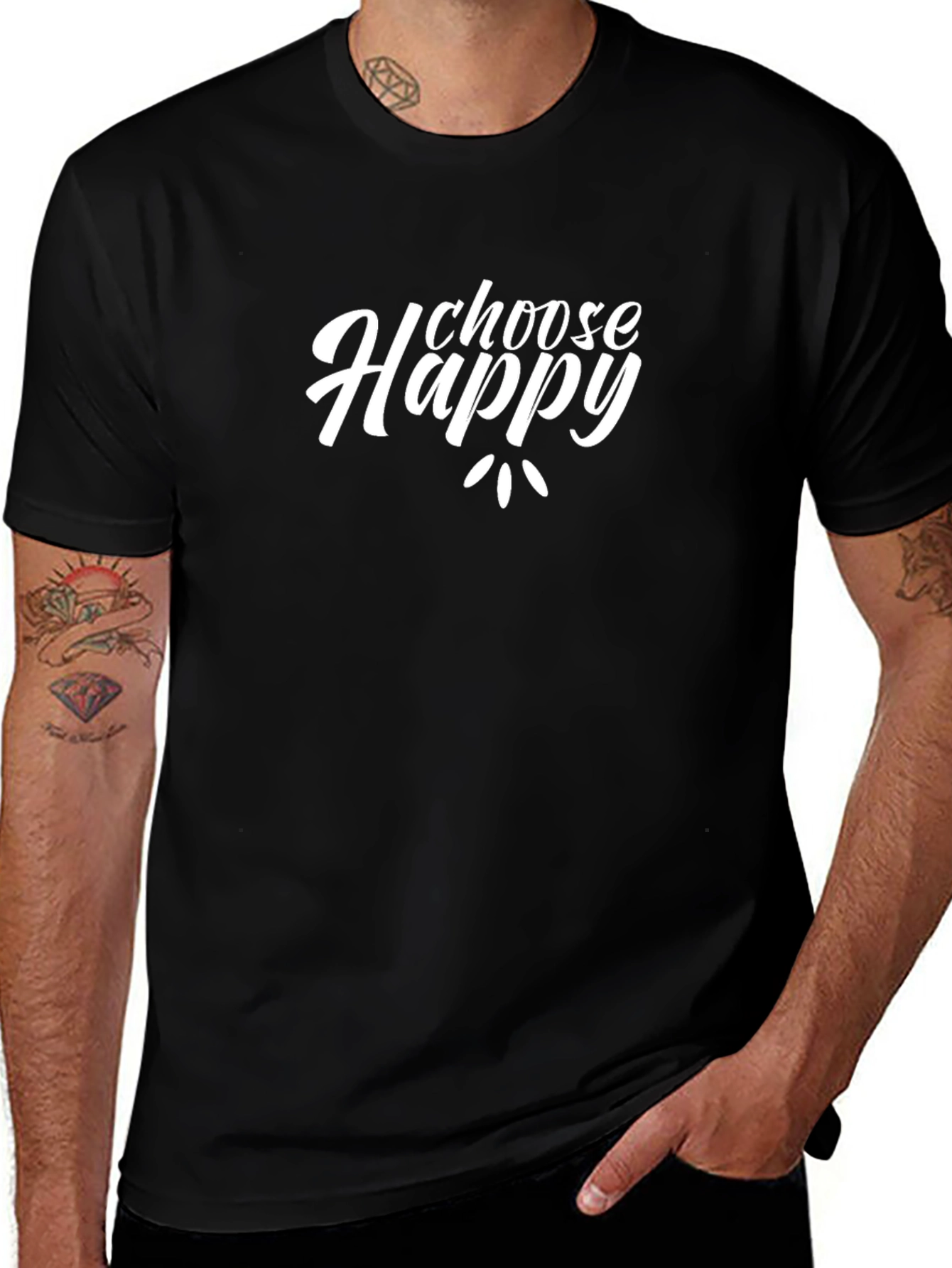 Choose Happy Graphic Tee - Soft Black T-Shirt