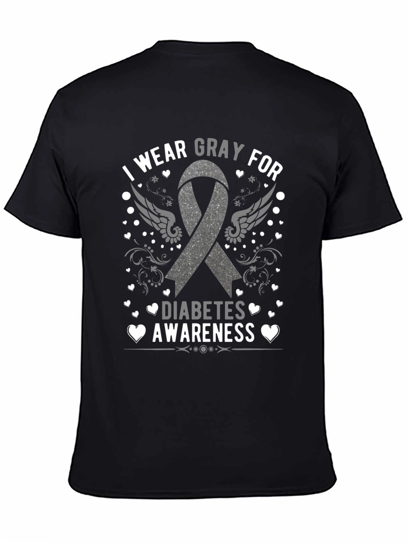 Gray Diabetes Awareness T-Shirt