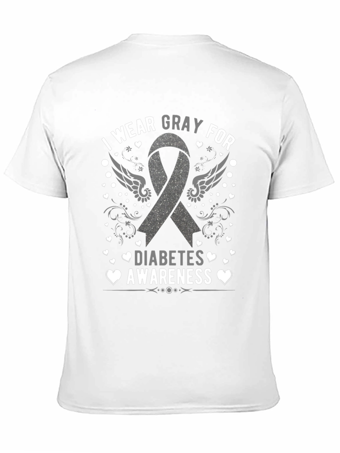 Gray Diabetes Awareness T-Shirt