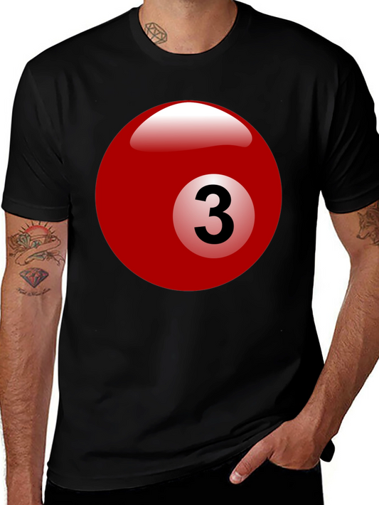 Billiard Ball #3 Graphic T-Shirt - Cool Casual Tee