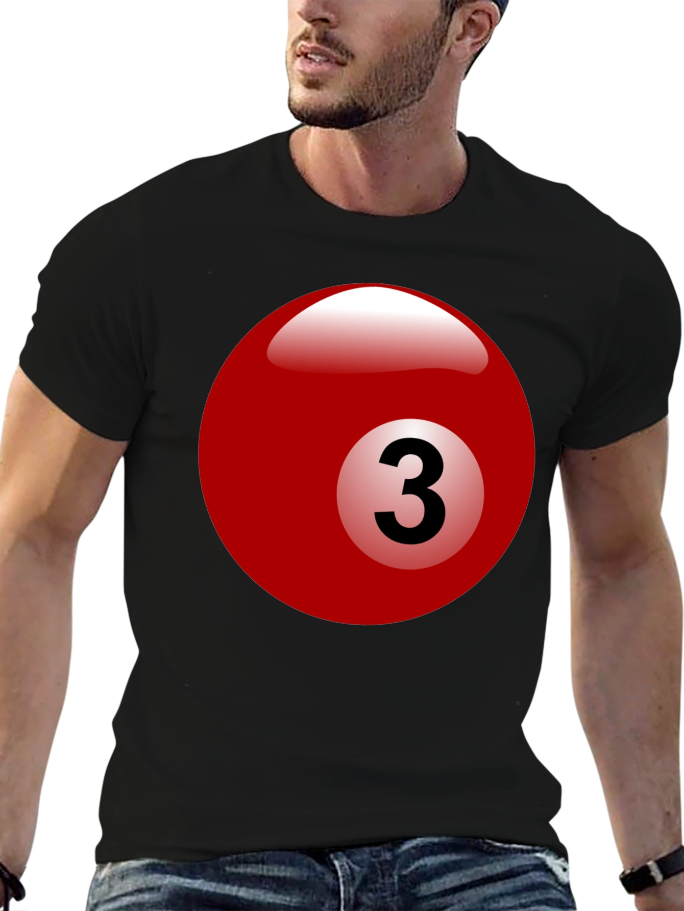 Billiard Ball #3 Graphic T-Shirt - Cool Casual Tee