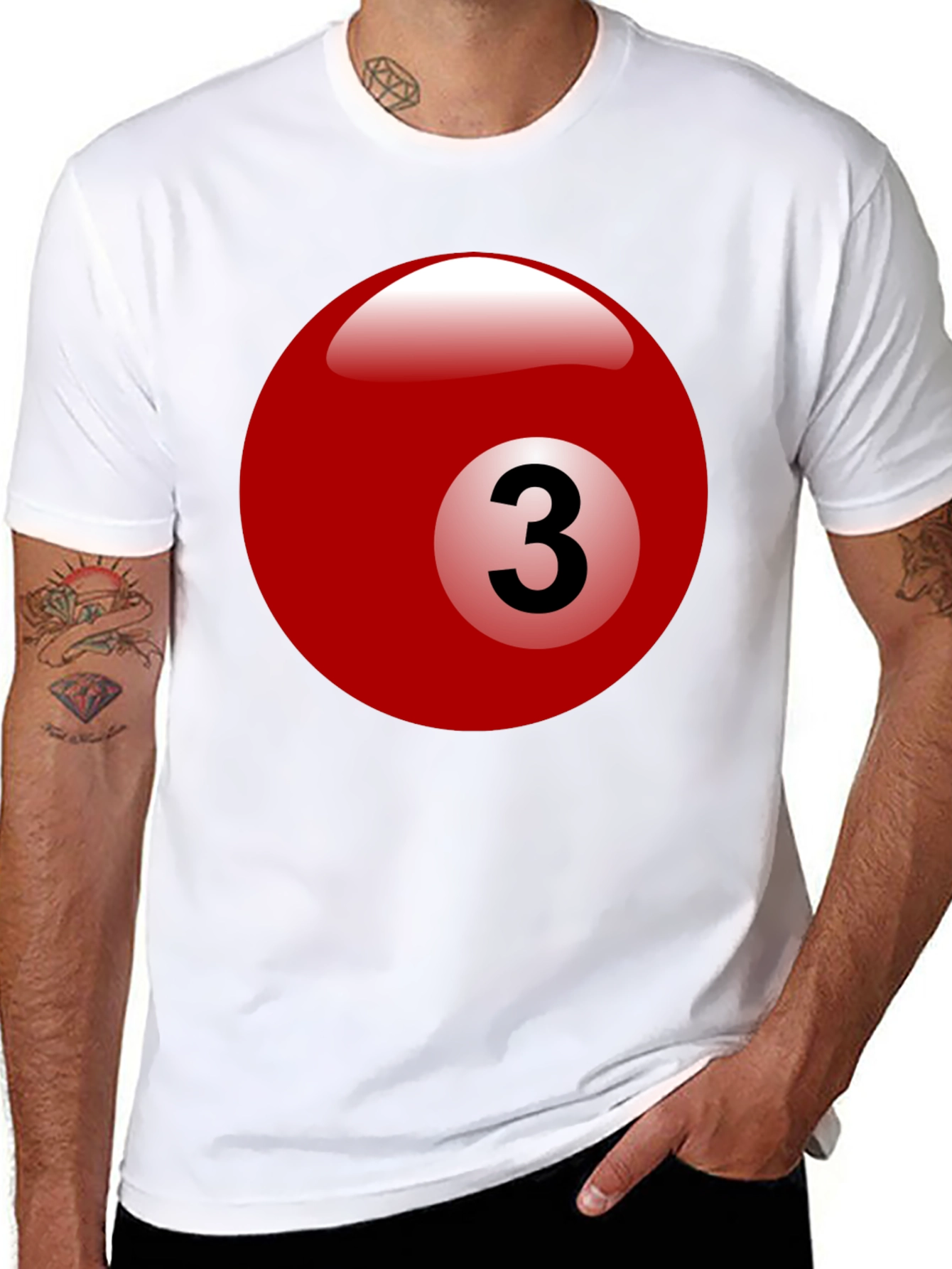 Billiard Ball #3 Graphic T-Shirt - Cool Casual Tee