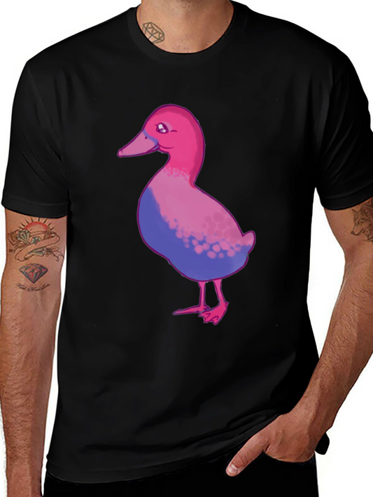 Bisexual Pride Duck T-Shirt - Black Cotton Blend