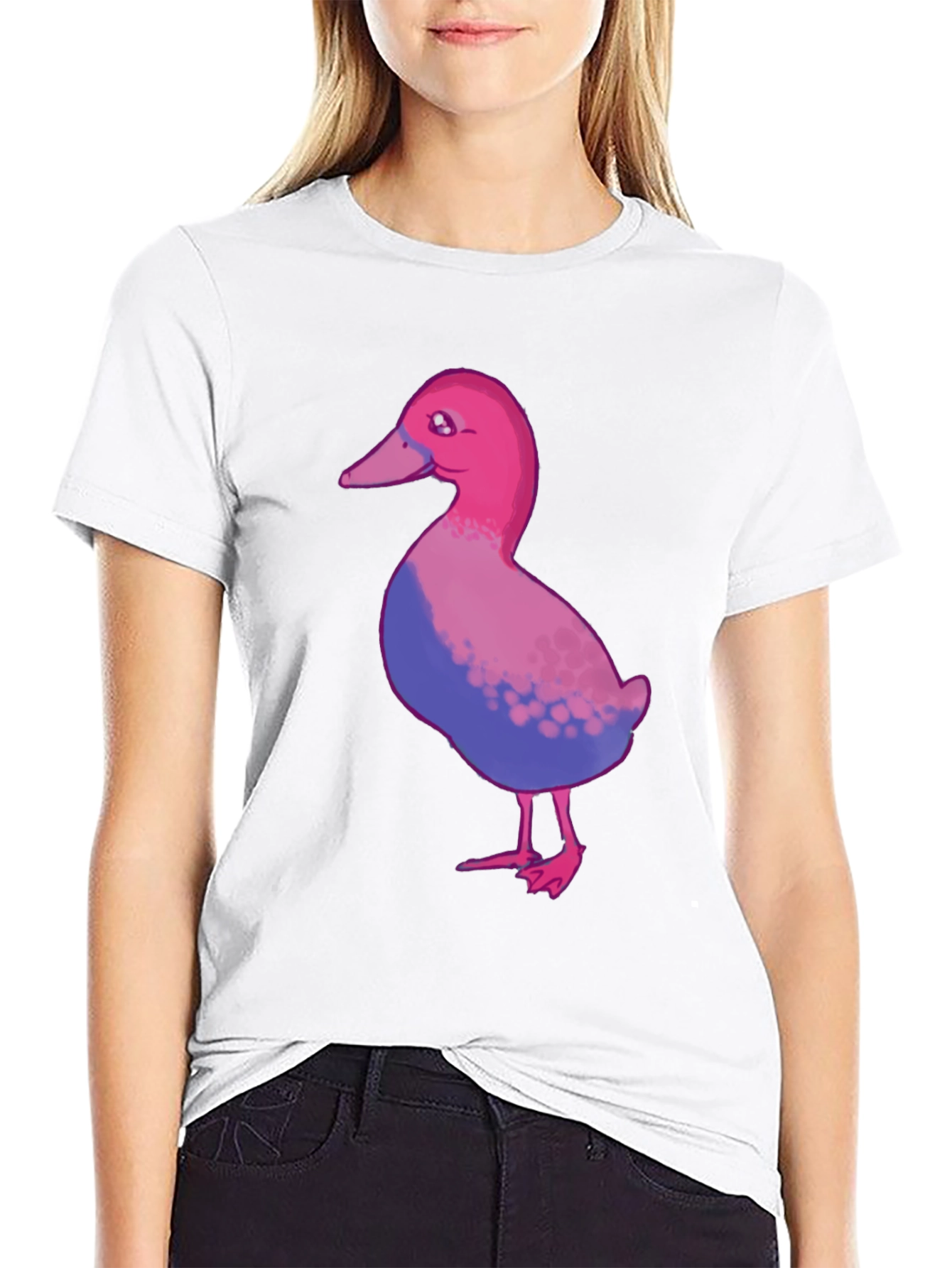 Bisexual Pride Duck T-Shirt - Black Cotton Blend