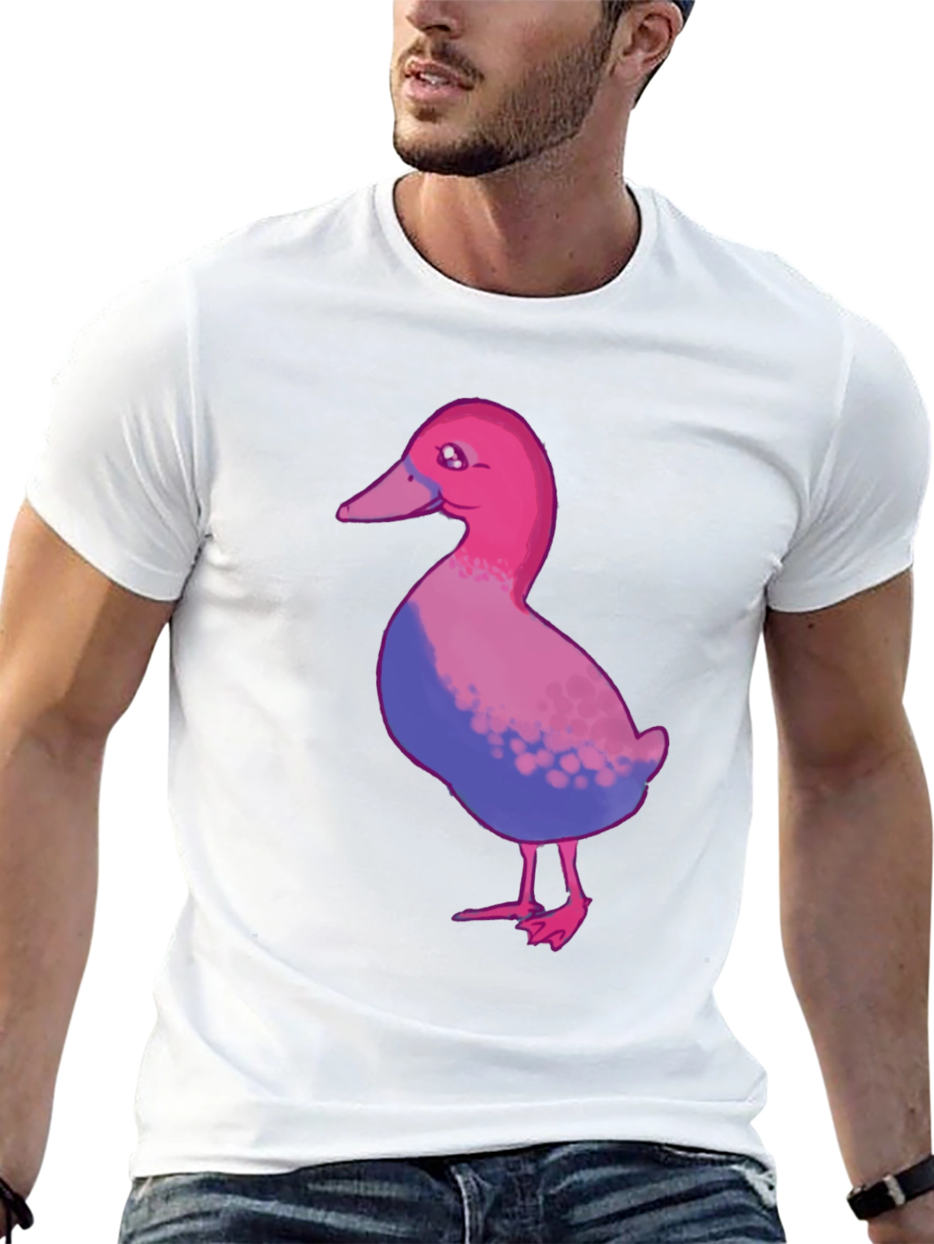 Bisexual Pride Duck T-Shirt - Black Cotton Blend