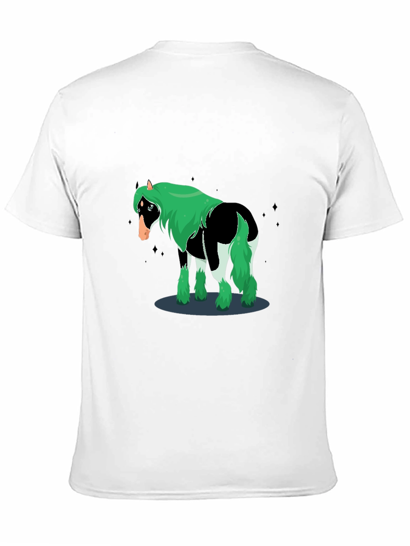 Novelty Graphic Horse T-Shirt - Black