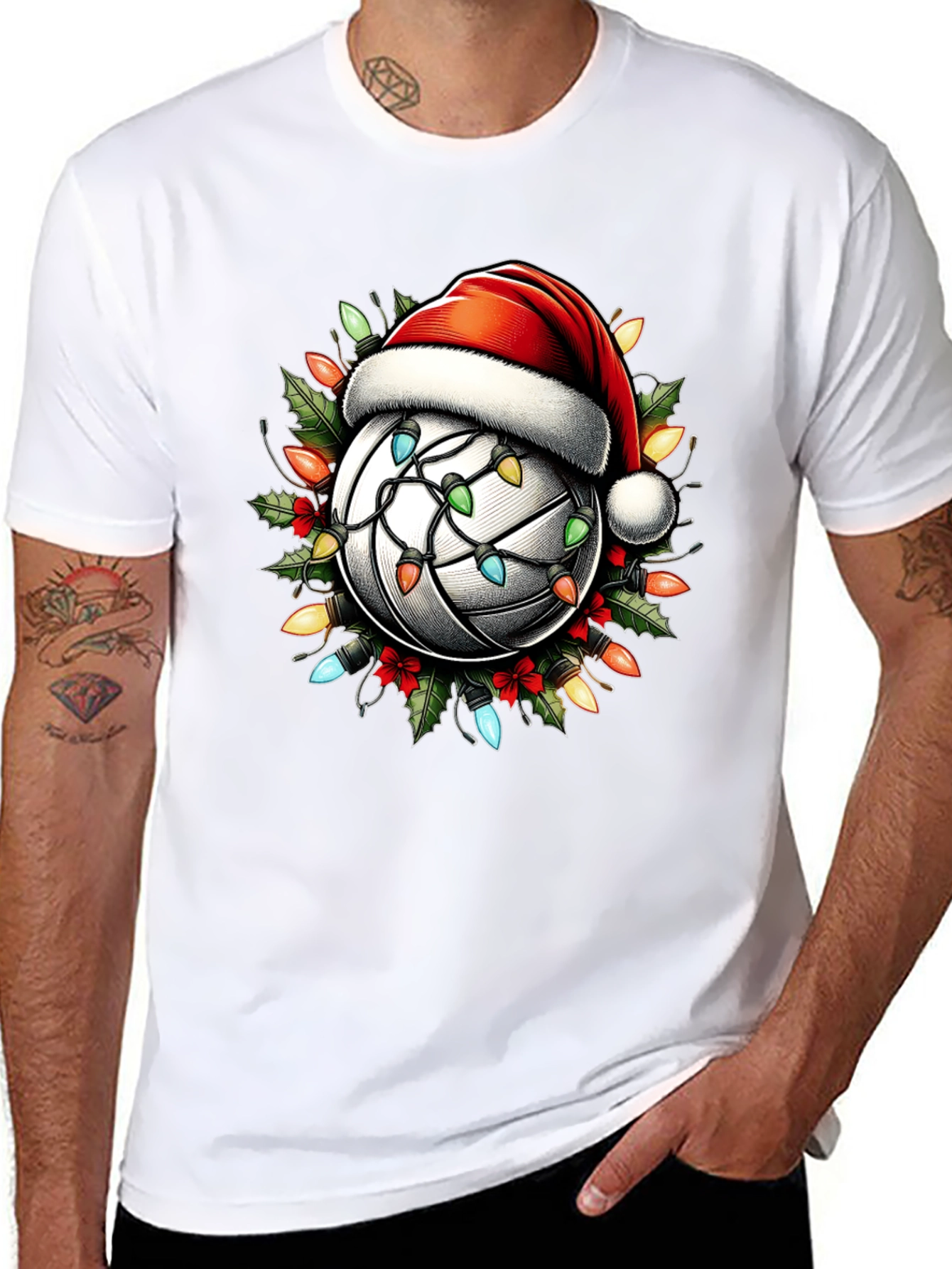 Christmas Volleyball T-Shirt - Holiday Lights