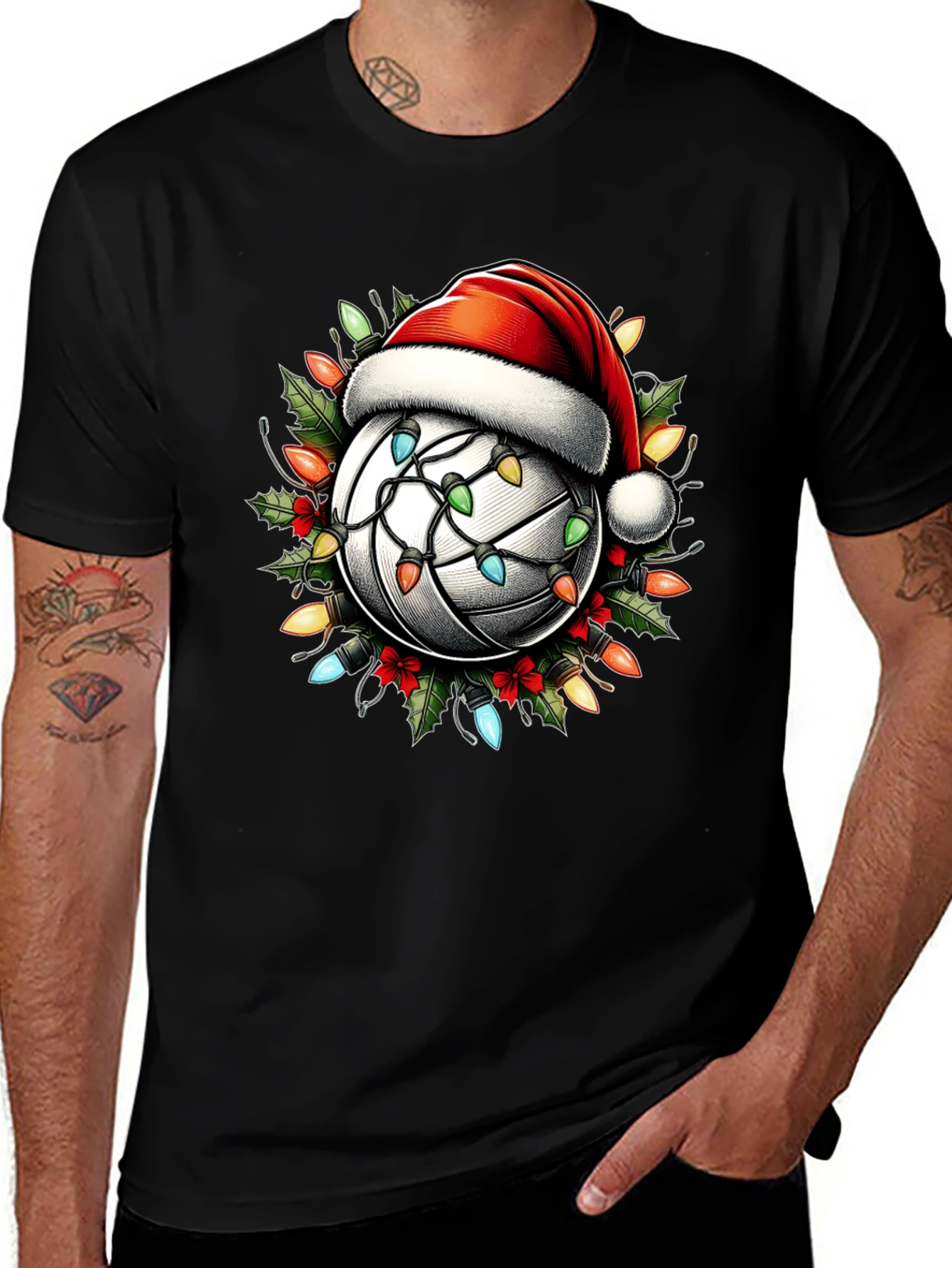 Christmas Volleyball T-Shirt - Holiday Lights
