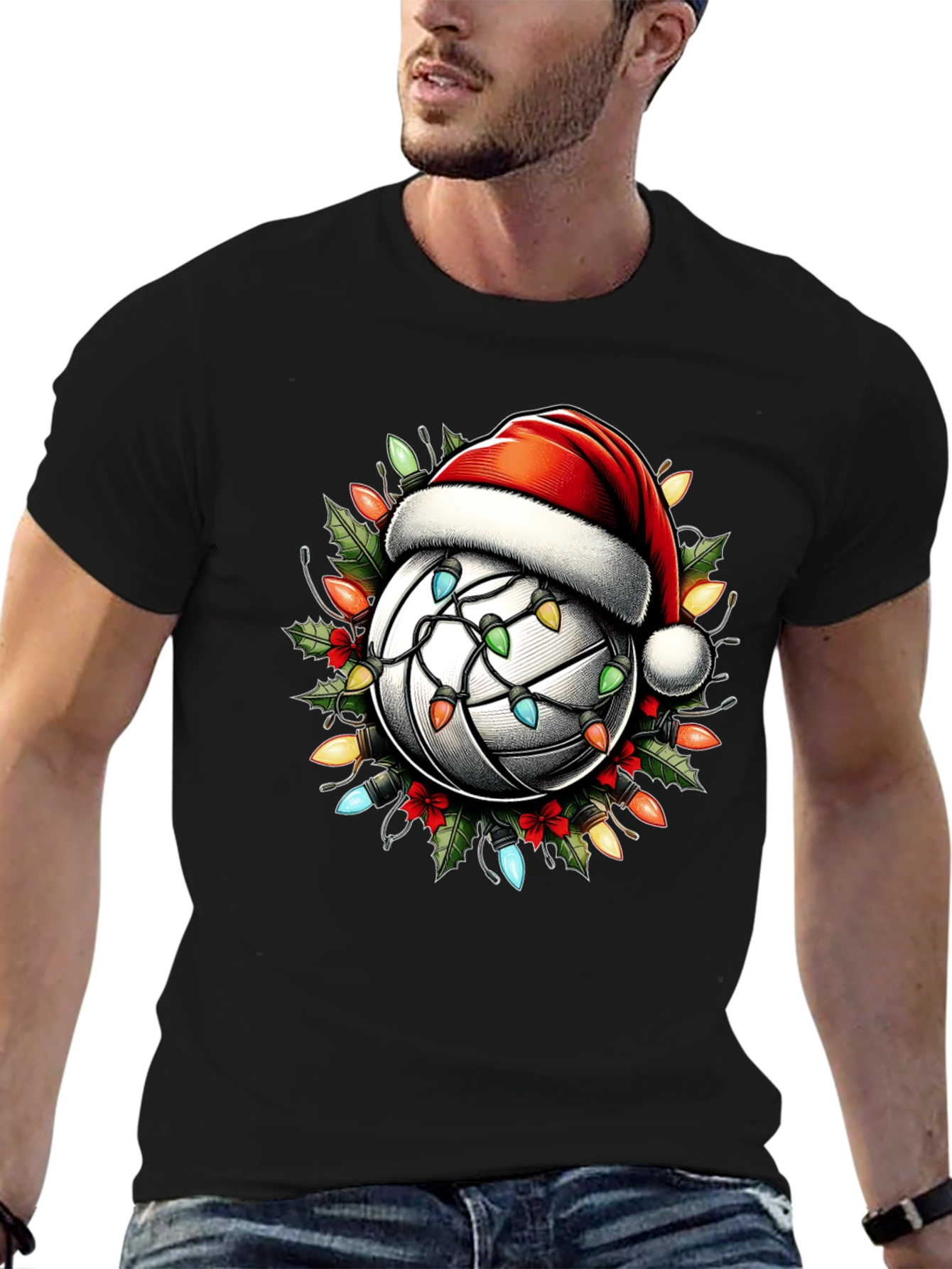 Christmas Volleyball T-Shirt - Holiday Lights