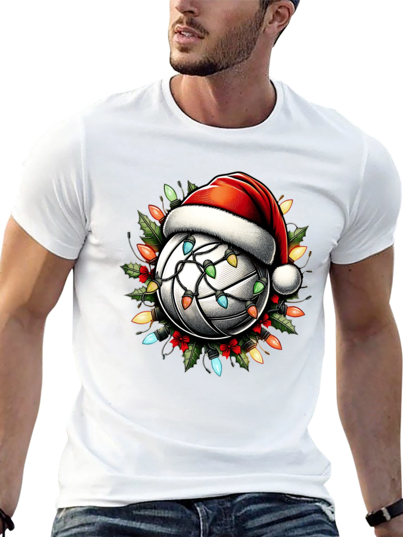 Christmas Volleyball T-Shirt - Holiday Lights