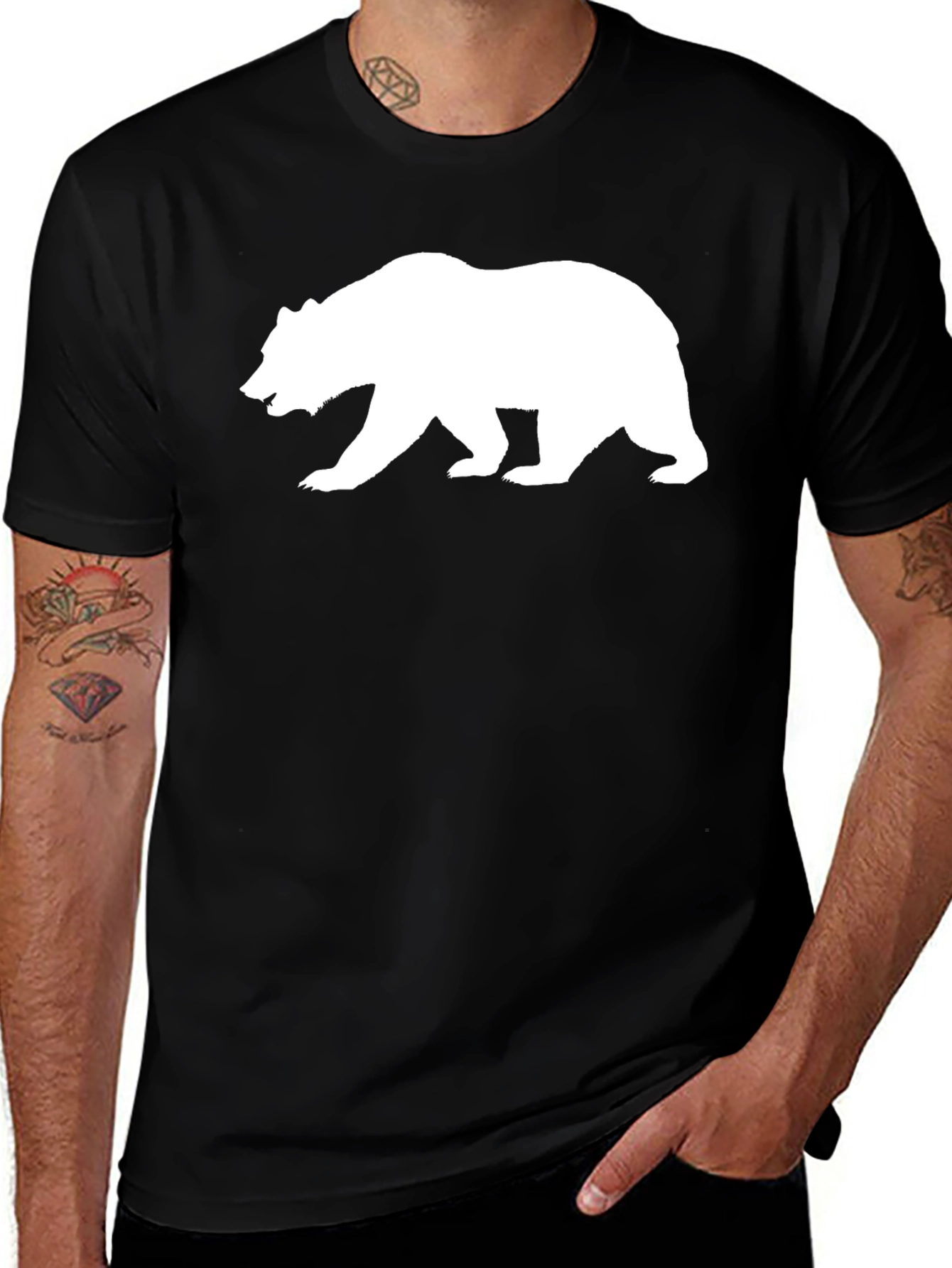 Bear Silhouette Black T-Shirt