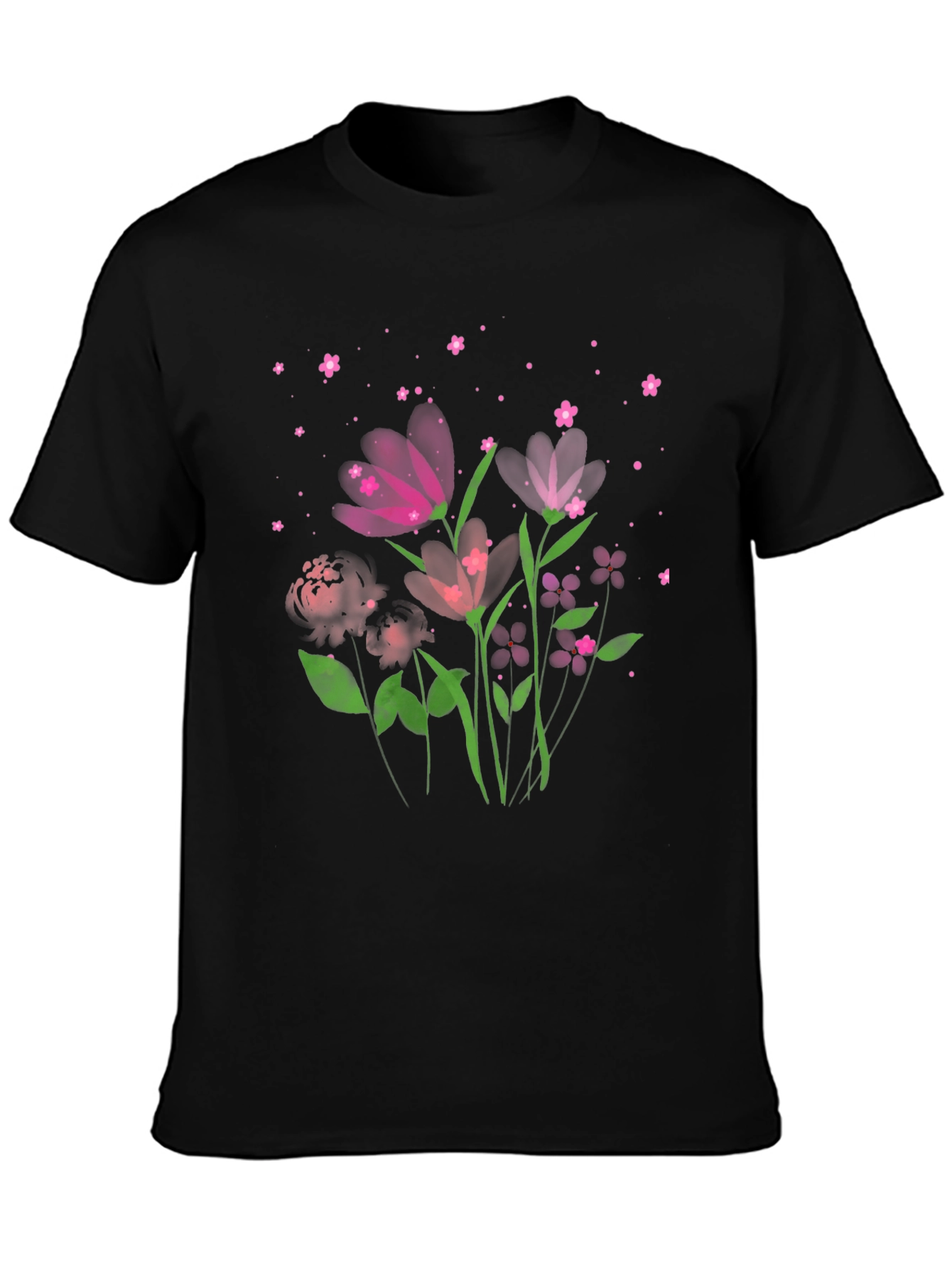 Floral Print Crew Neck Tee