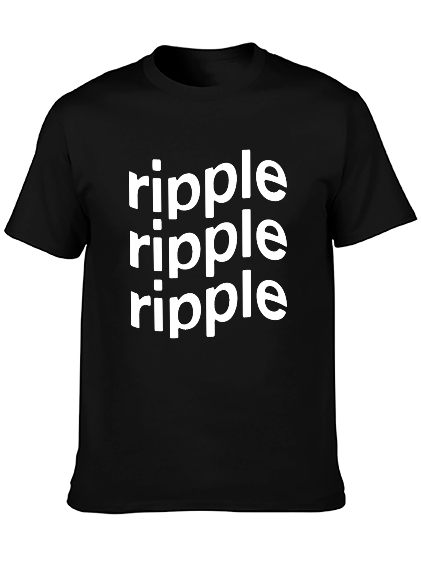 Ripple Graphic Tee - Black Cotton Casual T-Shirt