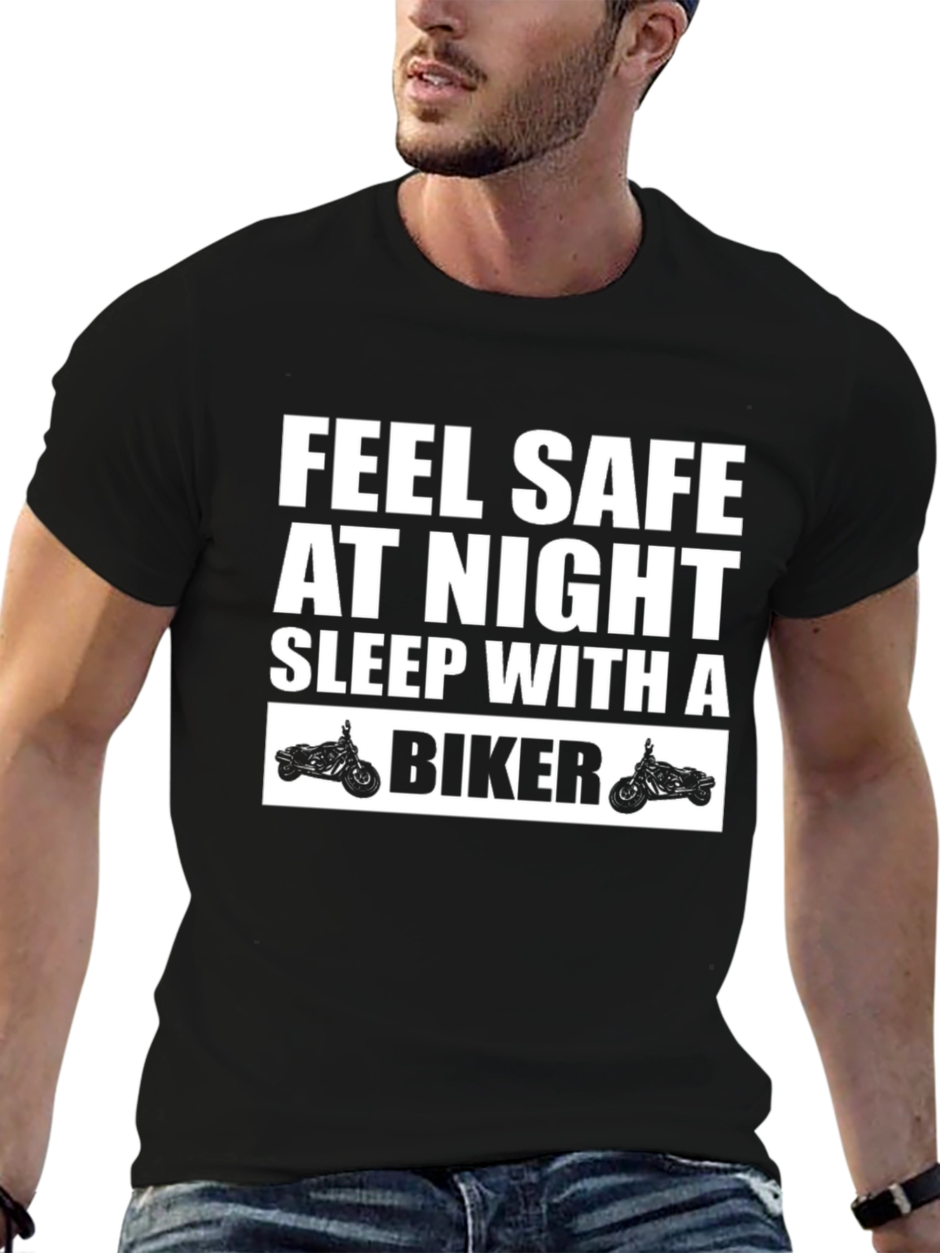 Feel Safe Biker Graphic Tee - Soft Cotton Blend