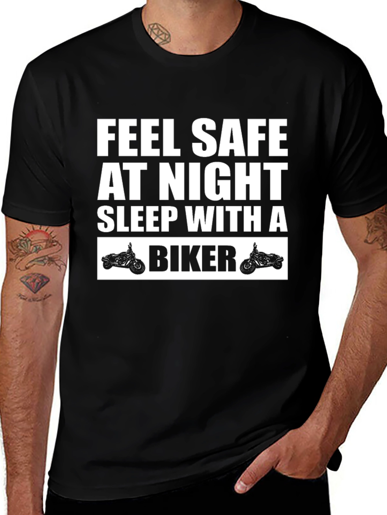Feel Safe Biker Graphic Tee - Soft Cotton Blend