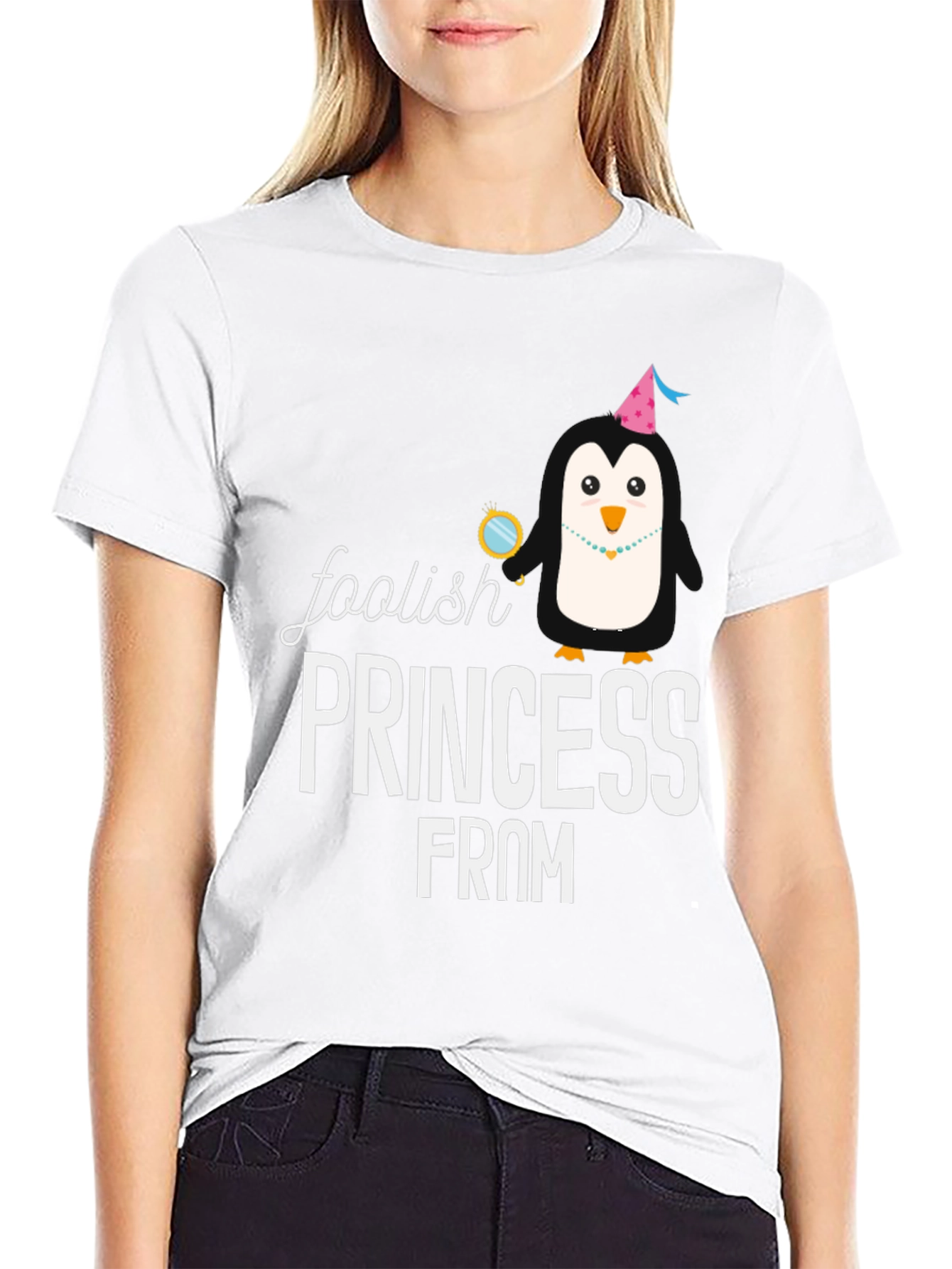 Foolish Princess T-Shirt - Novelty Penguin Tee