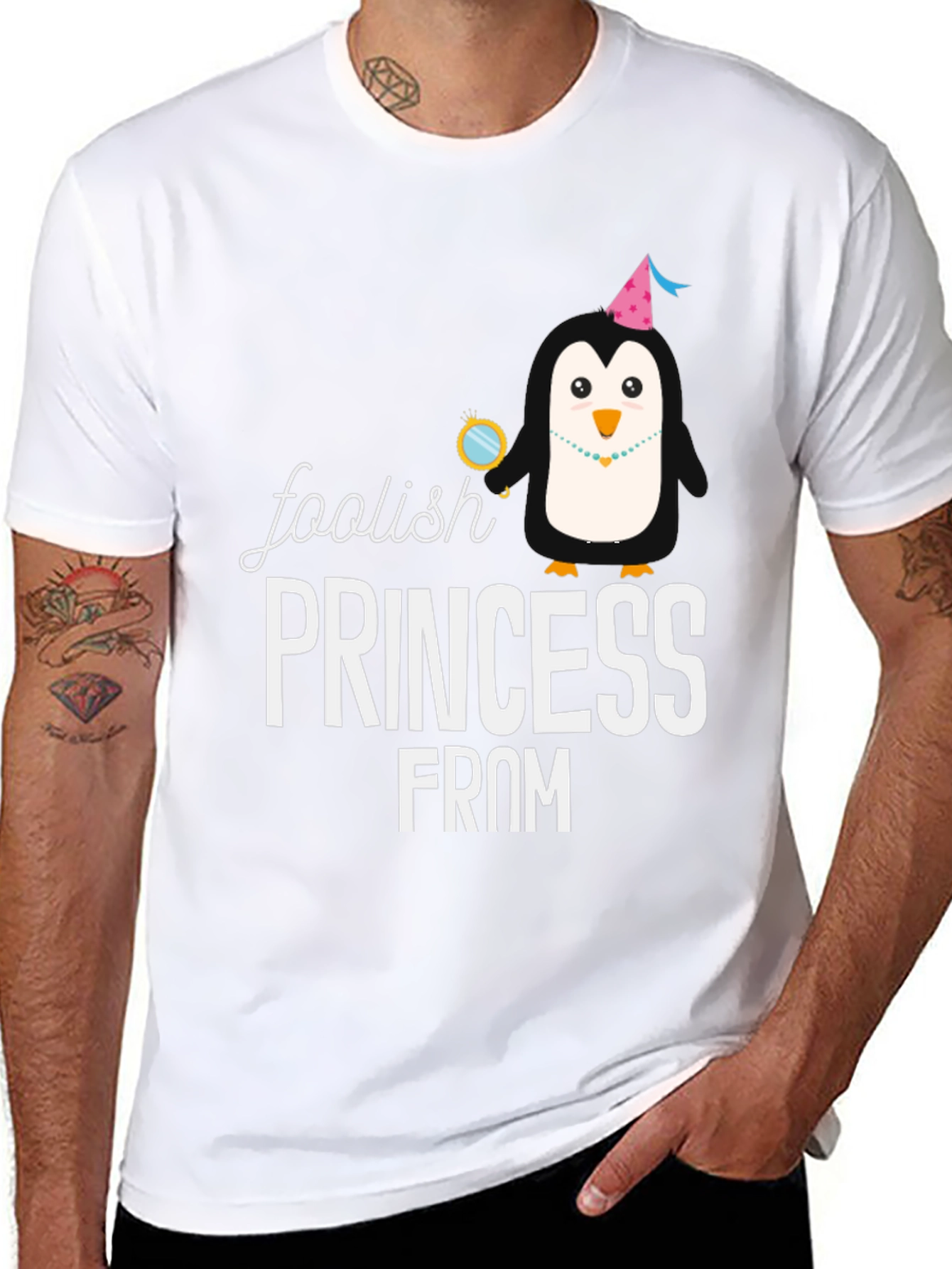 Foolish Princess T-Shirt - Novelty Penguin Tee