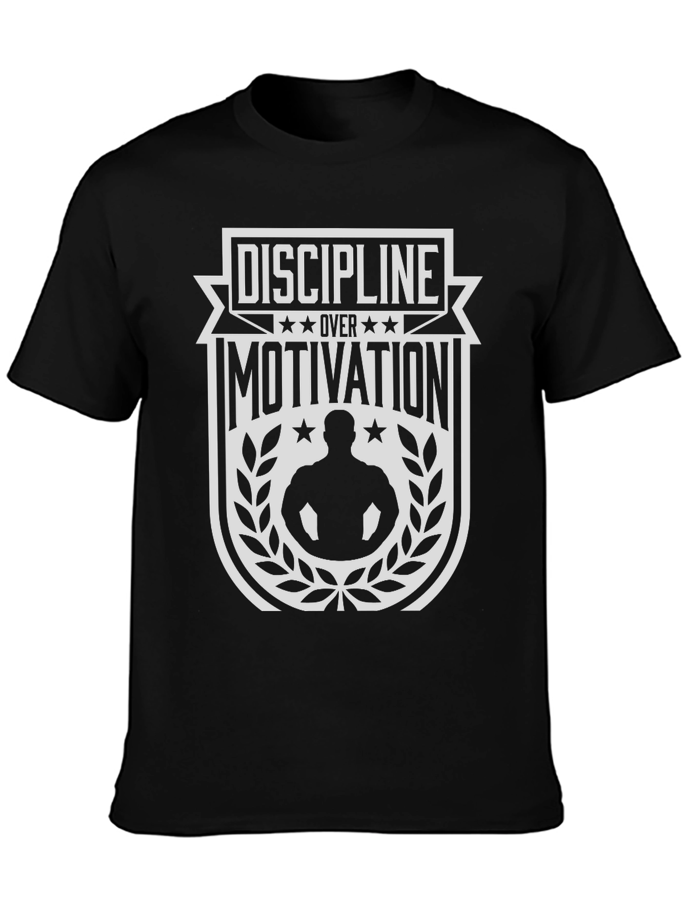 Discipline Over Motivation Black Graphic Tee