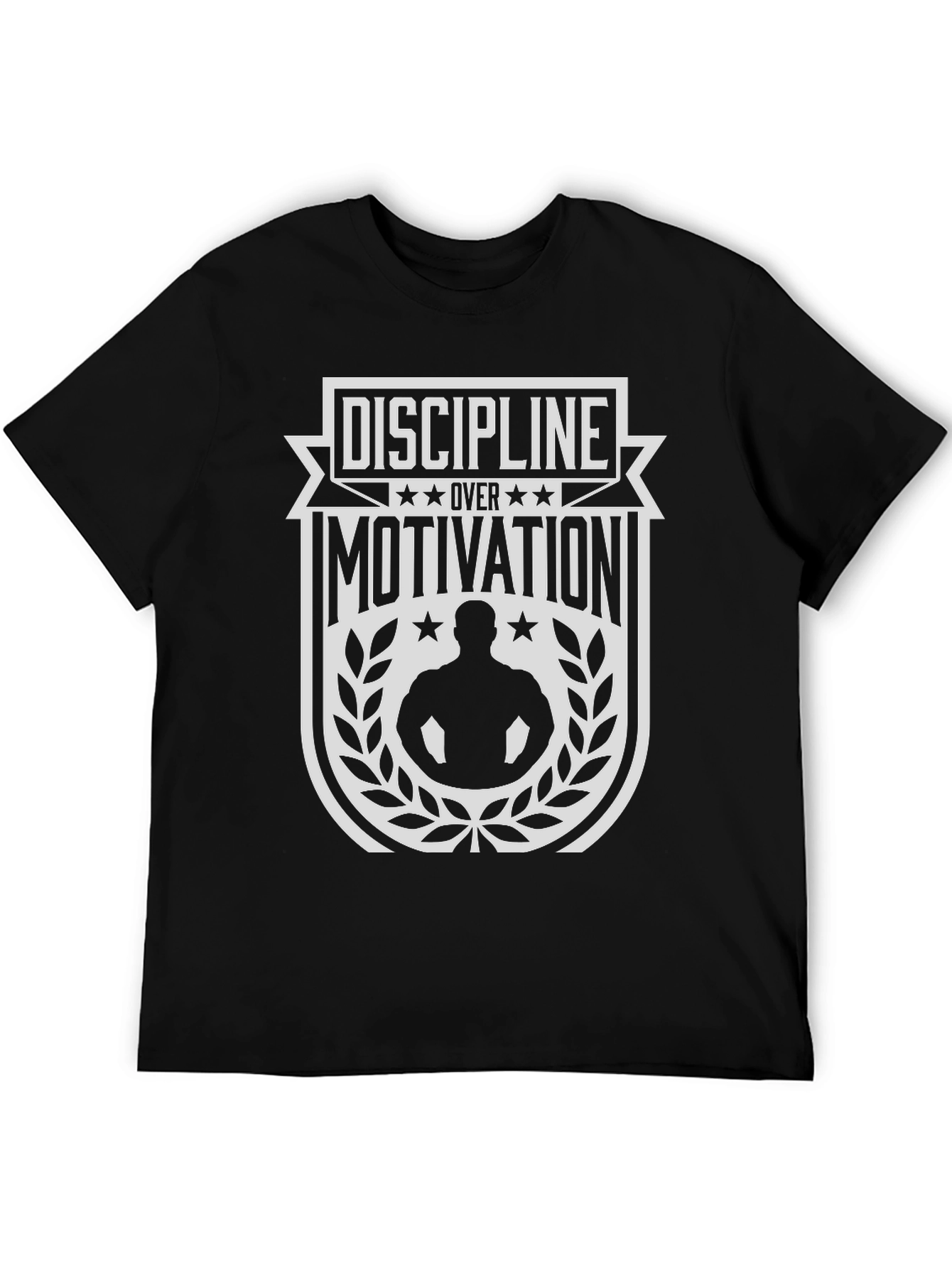 Discipline Over Motivation Black Graphic Tee
